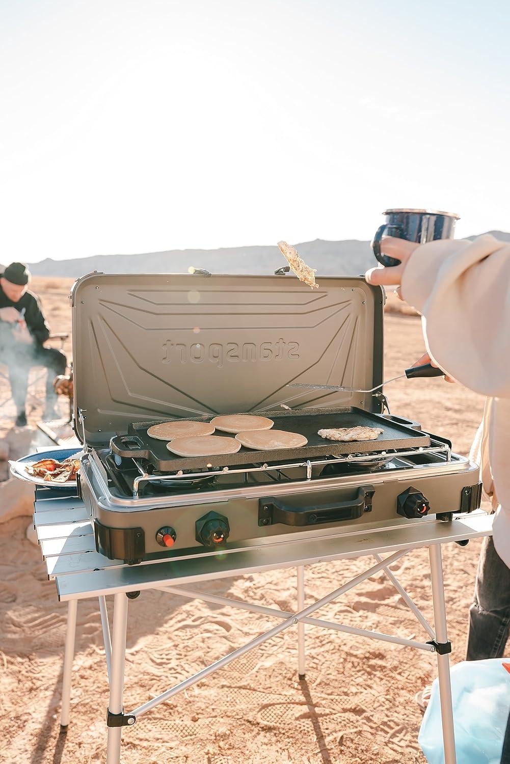 Stansport Pre-Seasoned Cast Iron Griddle with Reversible Cooking Surface