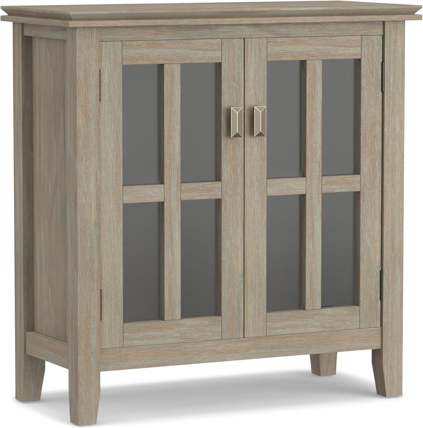 Artisan SOLID WOOD 30" Wd. Contemporary Low Storage Cabinet in Distressed Gray