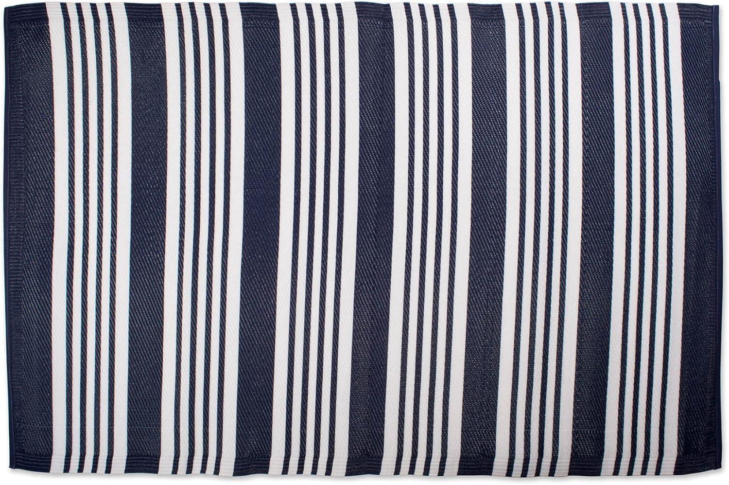 DII Outdoor Rug Collection Reversible Woven Polypropylene Mat, 4x6-Feet, Nautical Blue