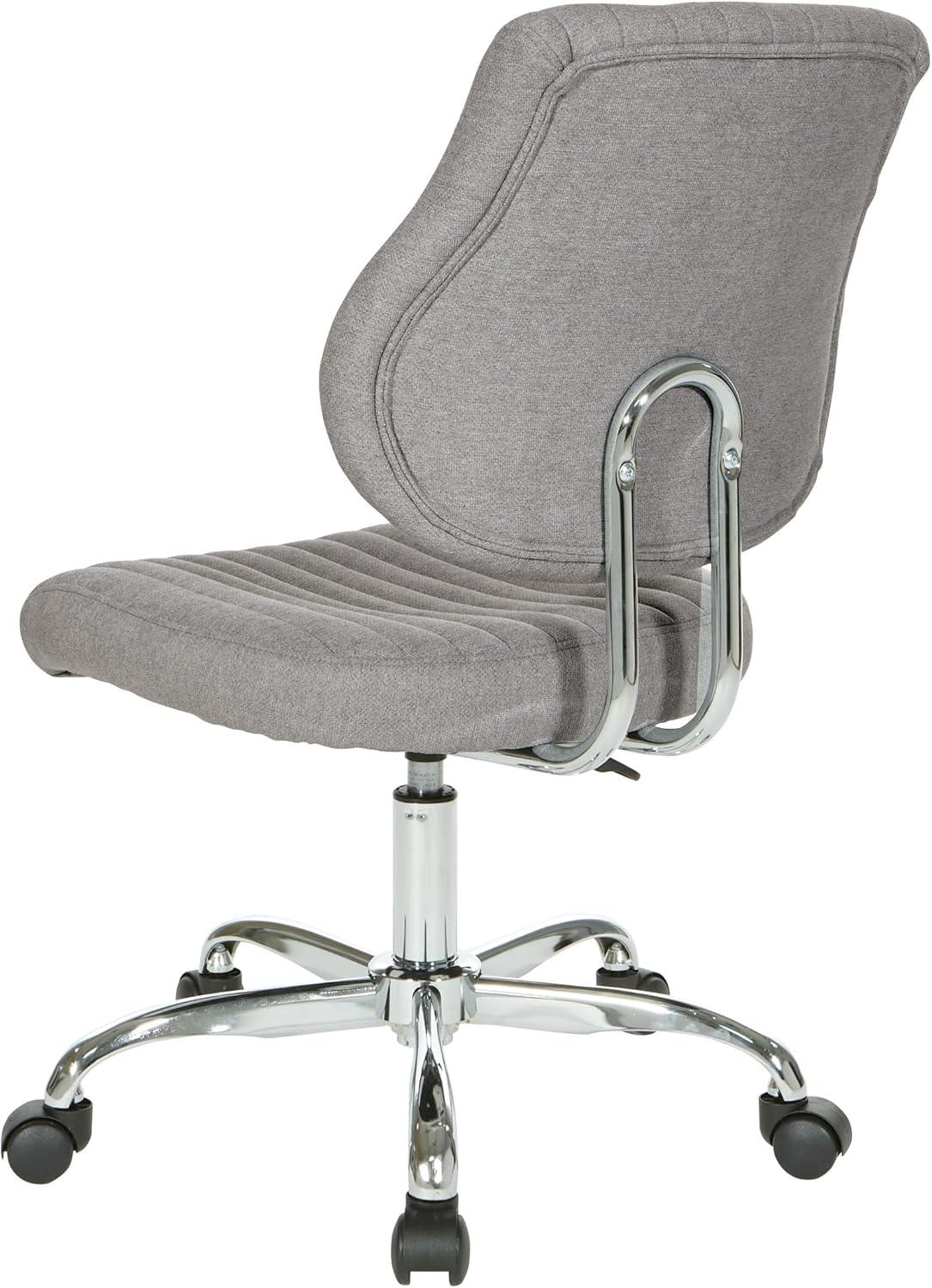 Sunnydale Office Chair in Fog Gray Fabric with Chrome Base