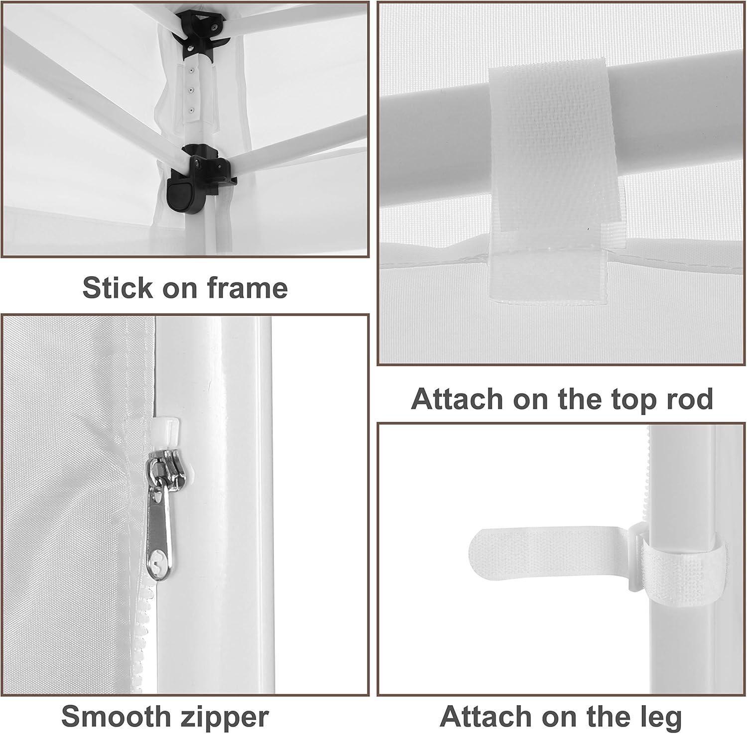 HLong Canopy Tent Sidewall for 10x10 Pop Up Canopy, 1 Piece, Black