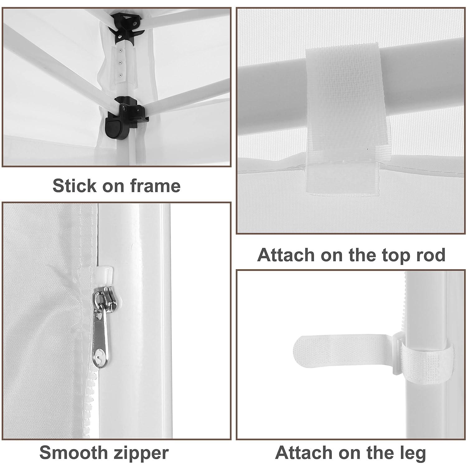 HLong Canopy Tent Sidewall for 10x10 Pop Up Canopy, 1 Piece, Black