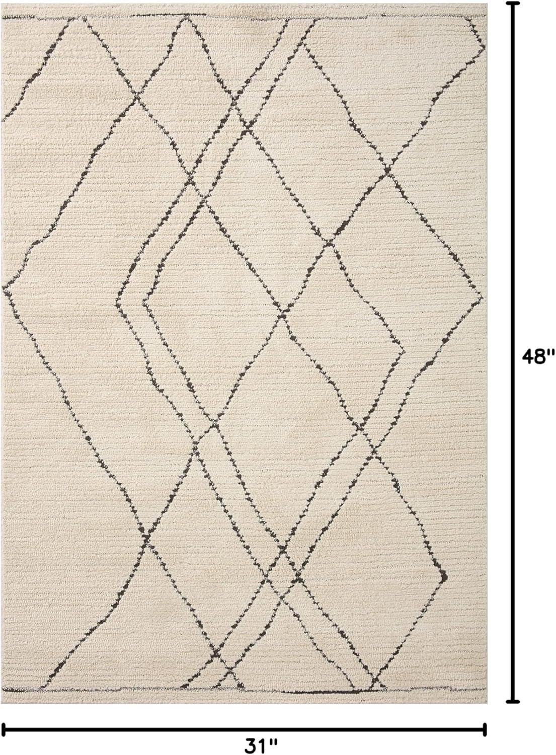 Loloi II Fabian Ivory / Charcoal 5'-3" x 7'-6" Area Rug