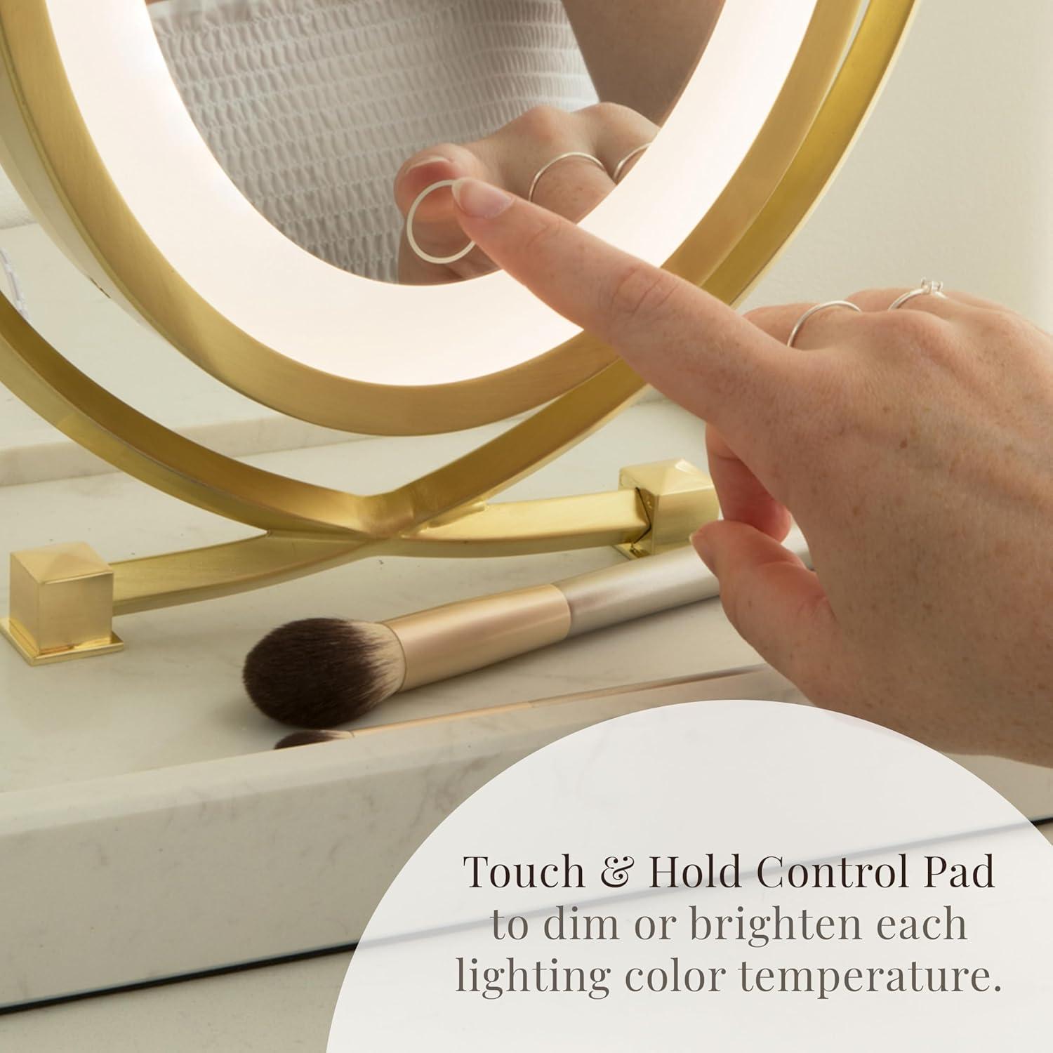 Zadro Brooklyn Oval LED Makeup Mirrors w/ Magnification & Marble Tray