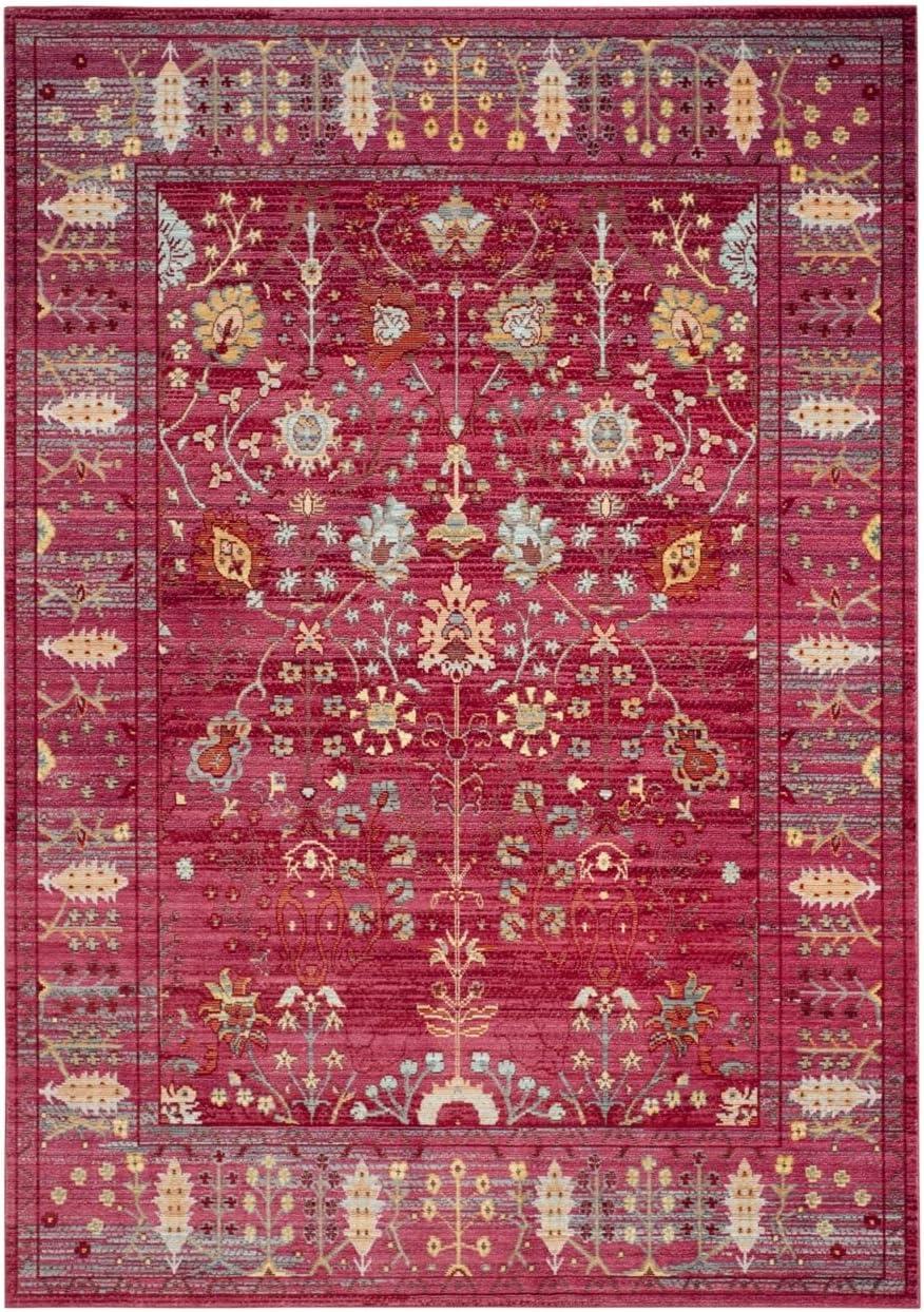 Fuchsia Multi 8' x 10' Rectangular Synthetic Area Rug