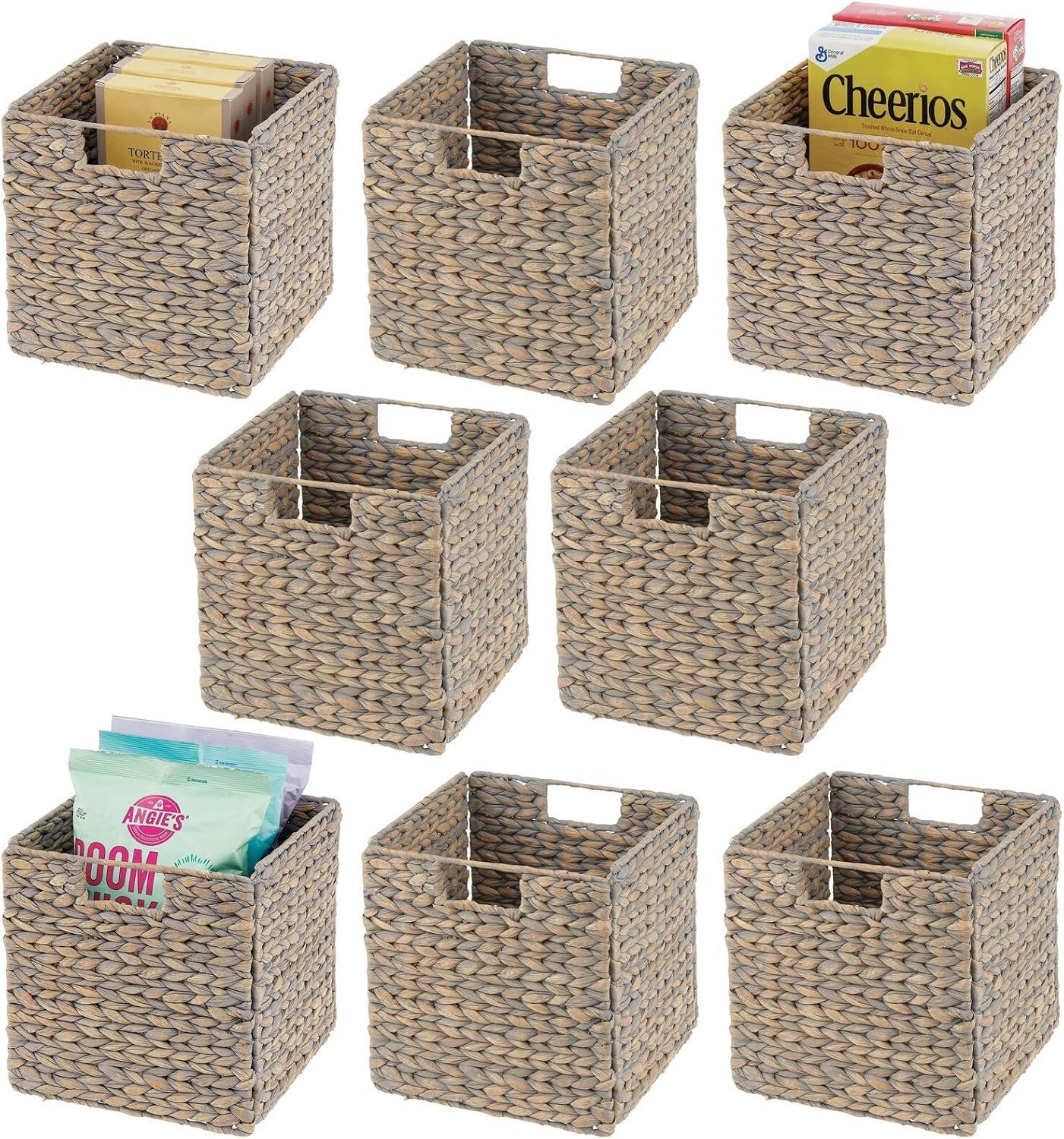 mDesign mDesign Woven Hyacinth Kitchen Storage Organizer Basket Bin