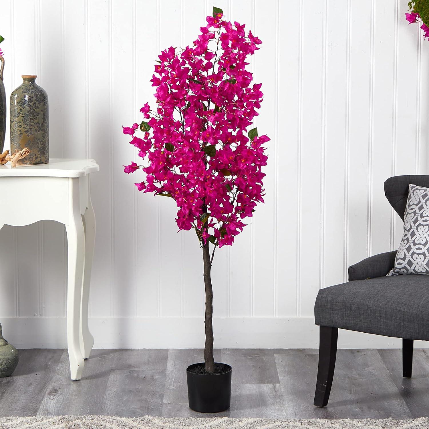 Faux Flowering Tree in Planter