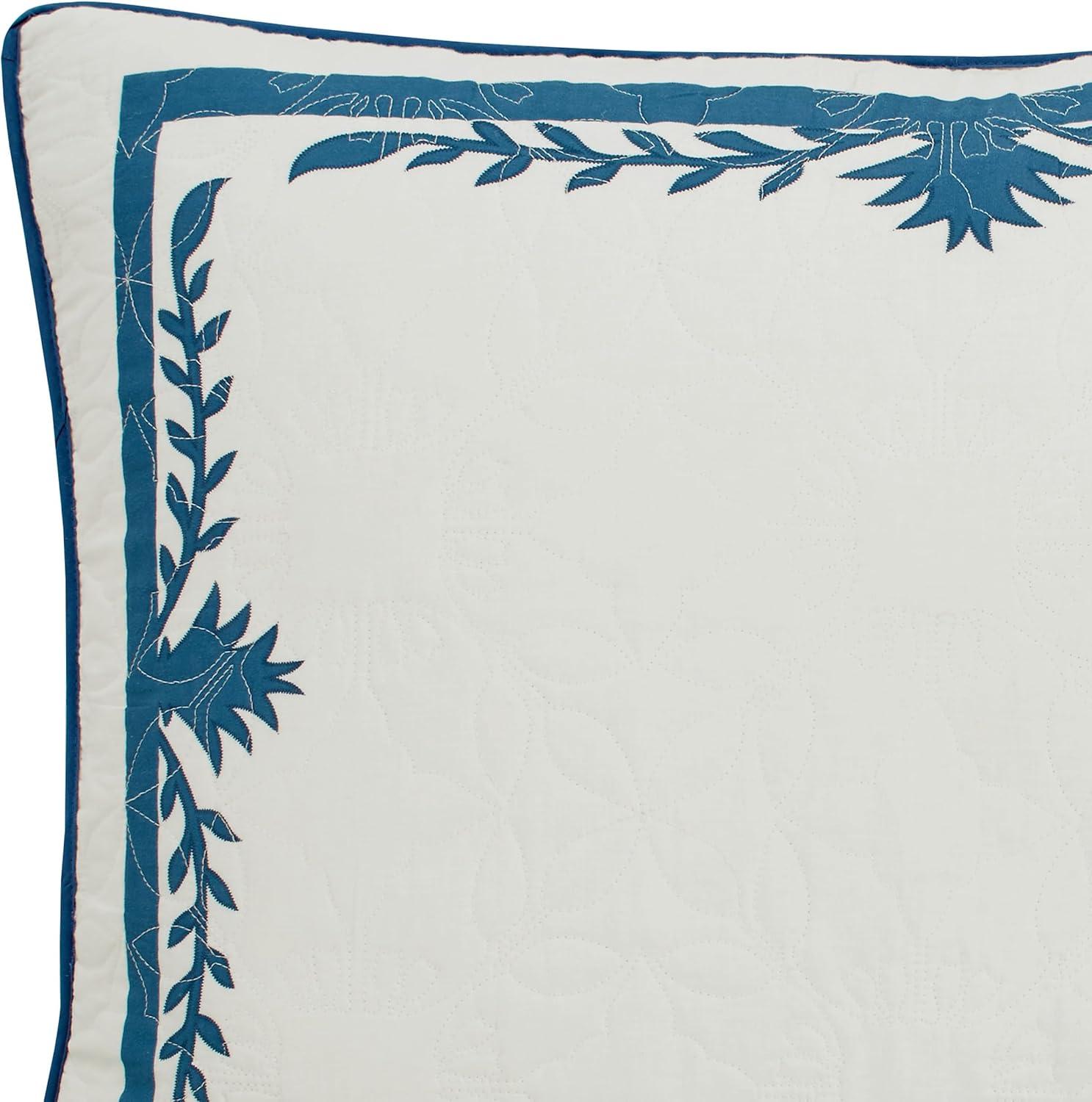 Tommy Bahama Aloha Pineapple Blue Cotton Reversible Quilt