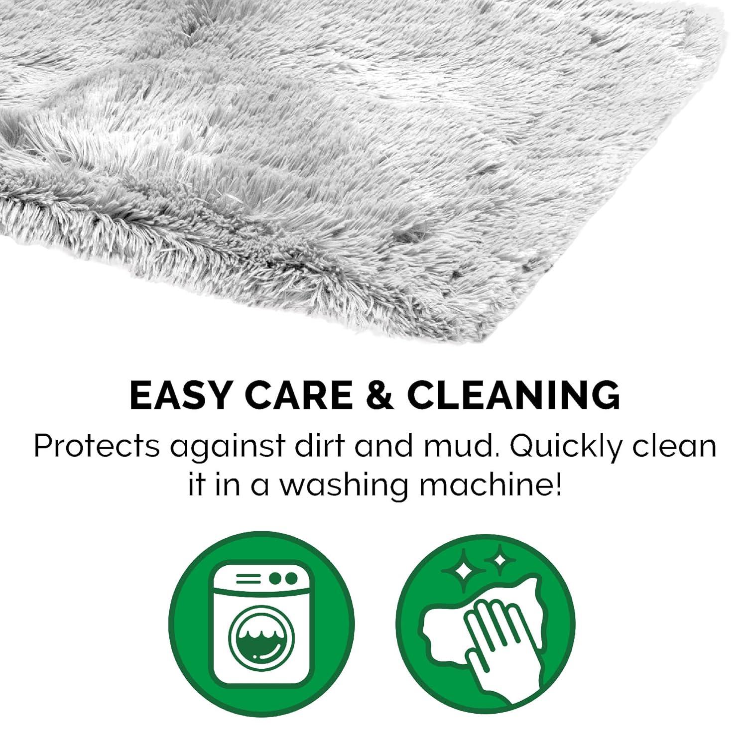 QUALITY FLOORING INC. Waterproof Throw Blanket For Dogs & Indoor Cats, Washable - Shaggy Plush Calming Long Faux Fur & Velvet Dog Blanket