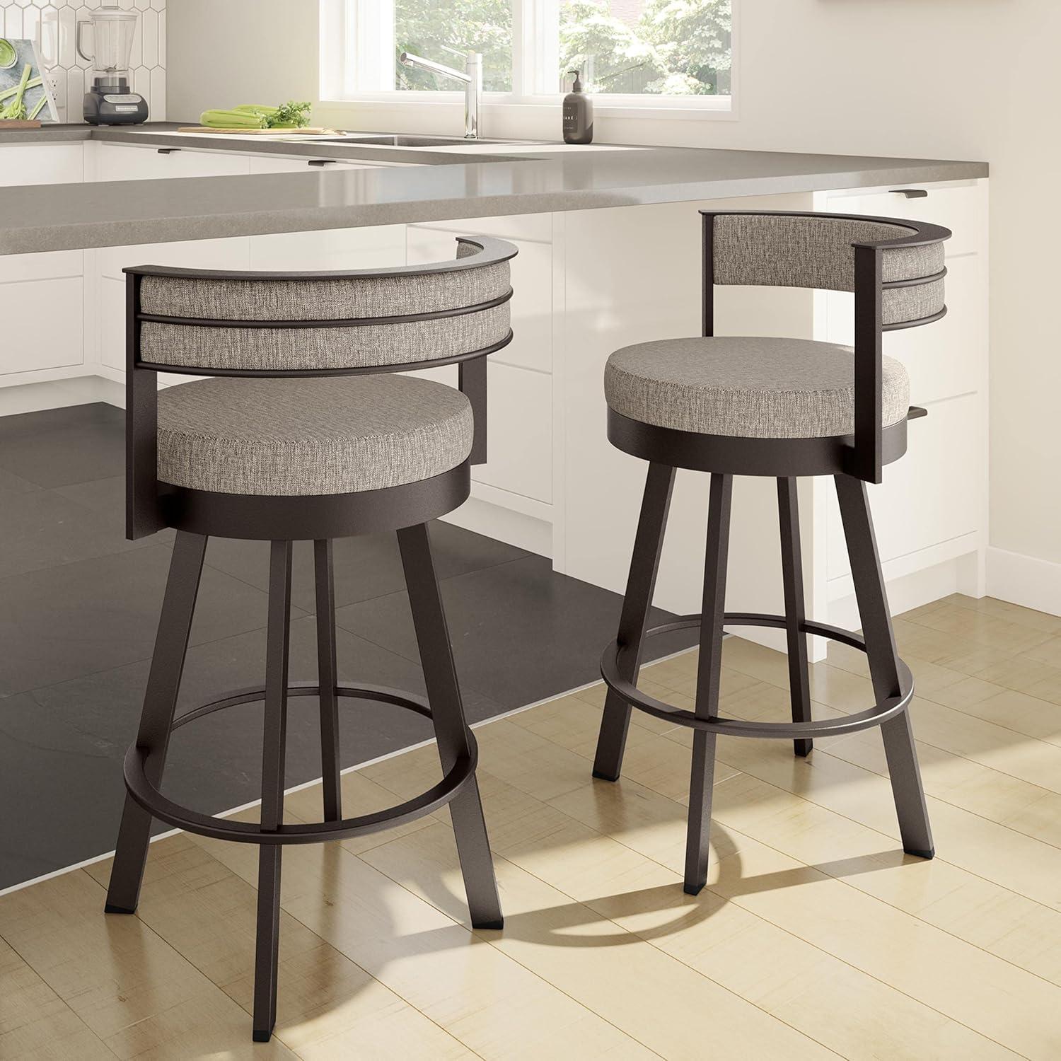 26" Browser Swivel Counter Height Barstool with Upholstered Seat - Amisco