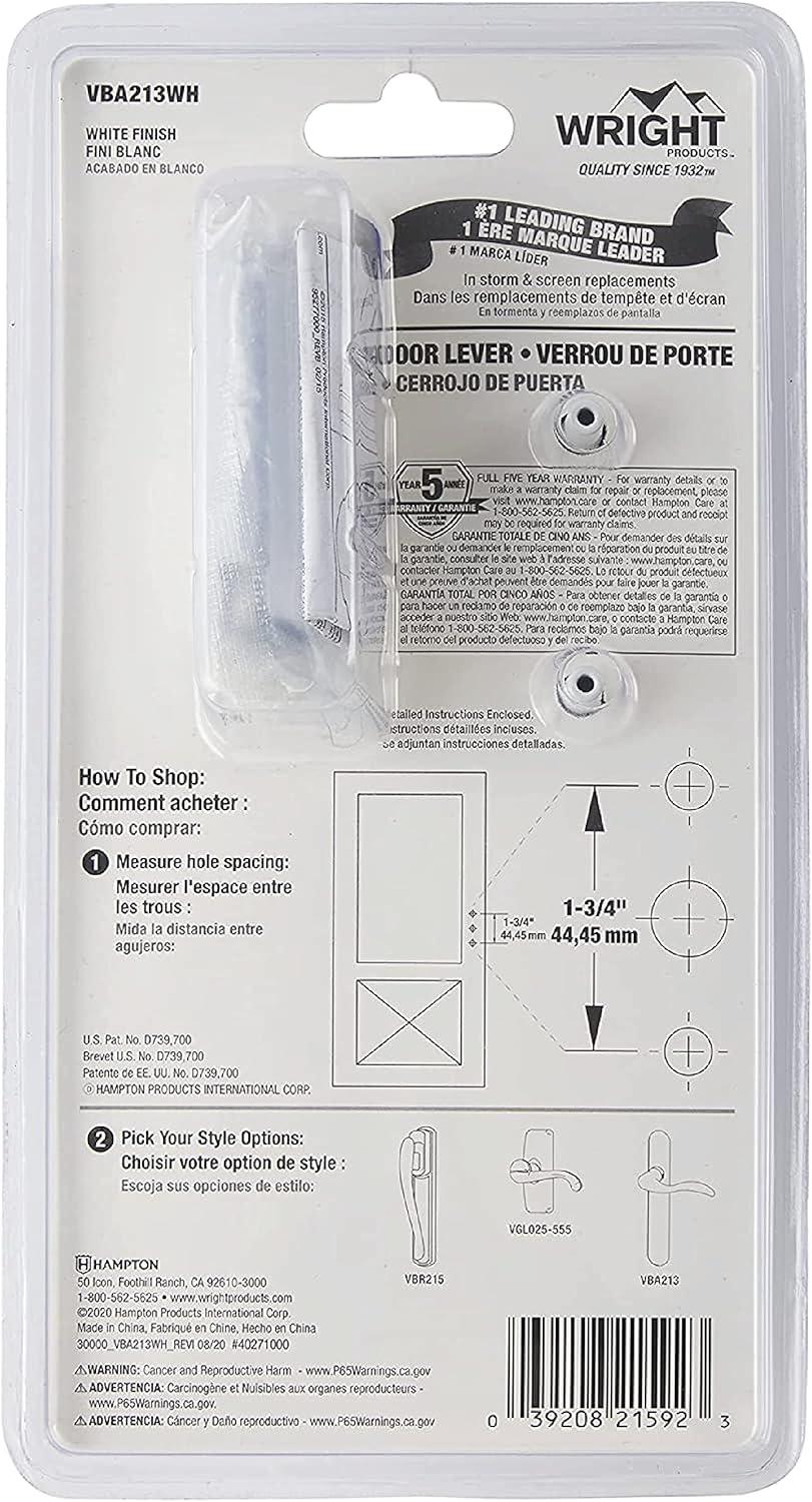 Hampton Products Wright 213731 Bayfield Surface Door Latch, White