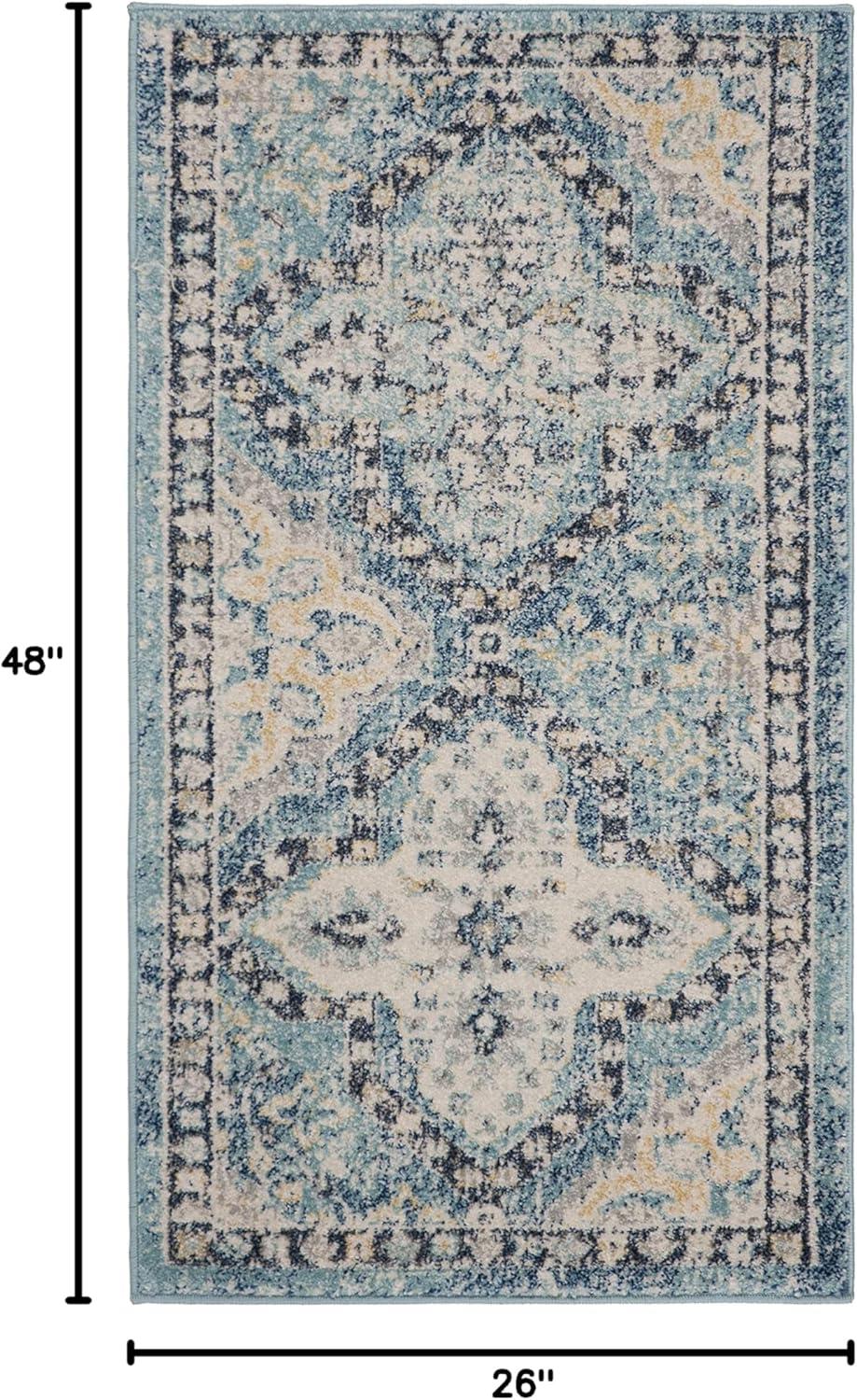 Evoke EVK274 Power Loomed Indoor Accent Rug - Light Blue/Ivory - 2'2"x4' - Safavieh