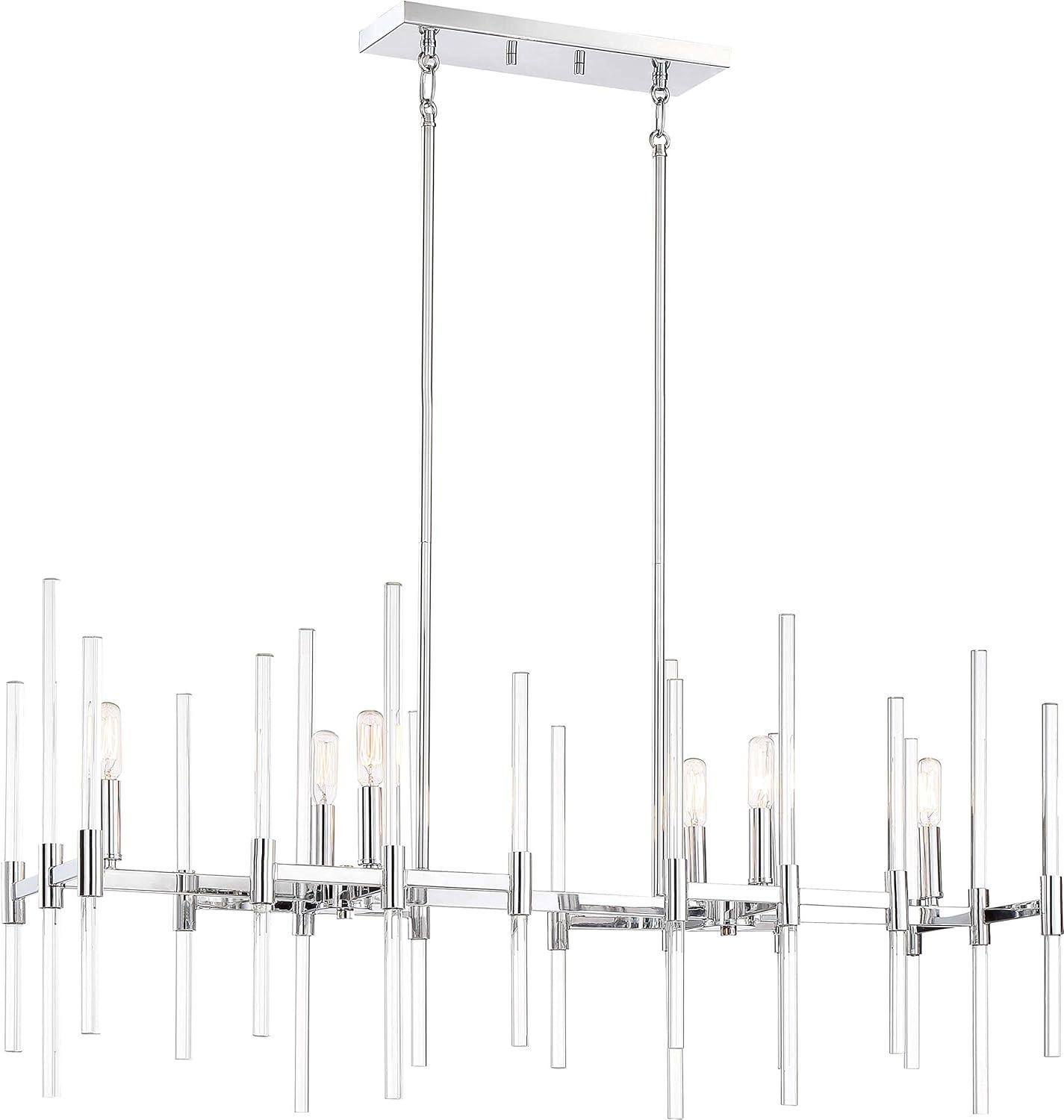 Minka Lavery Pillar 38 1/4" Wide Chrome 6-Light Island Chandelier