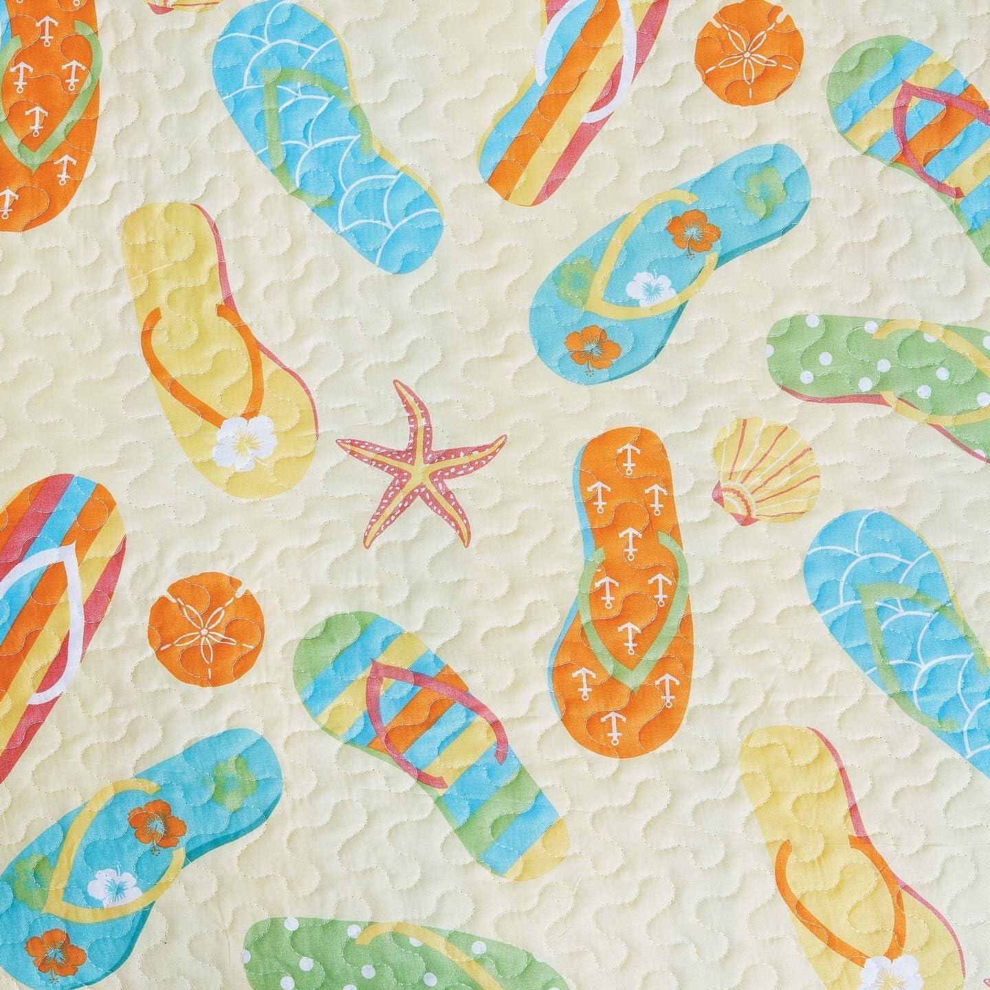 Sunny Splash Cotton Reversible Quilt Set