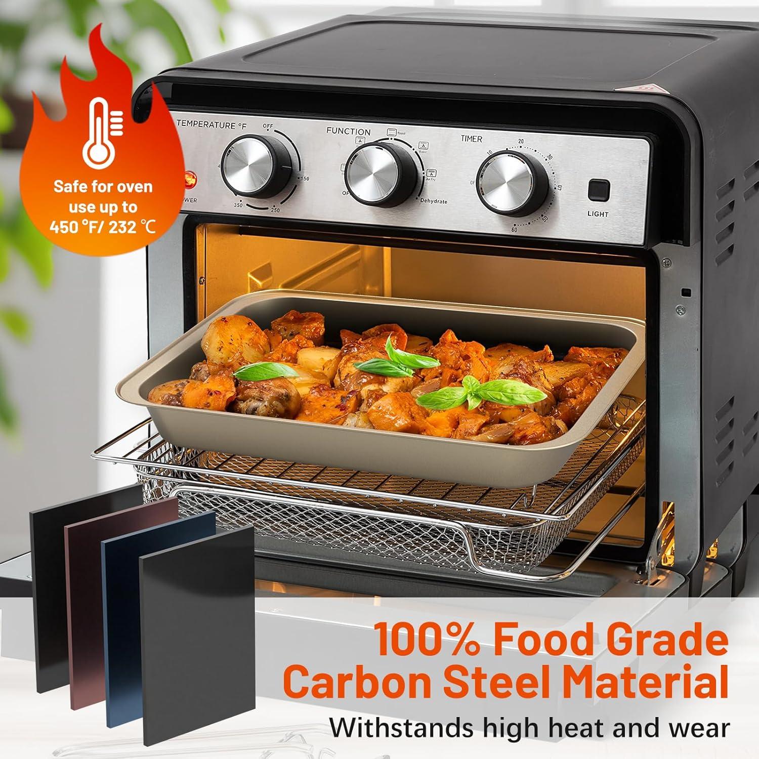 Baking Pans Set, 5-Piece Nonstick Bakeware Sets with Round/Square Cake Pan, Muffin Loaf Roast Pan, Baking Sheets for Oven, Kitchen Cookware Sets Baking Tray Baking Supplies, Gold