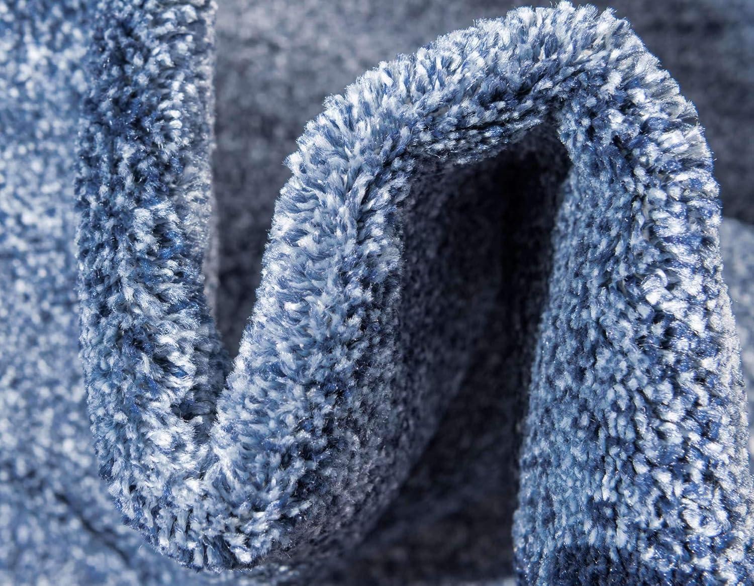 Unique Loom Sarah Del Mar 5 x 8 (ft) Loomed Polypropylene Navy Blue/Ivory Rectangular Indoor Geometric Area rug