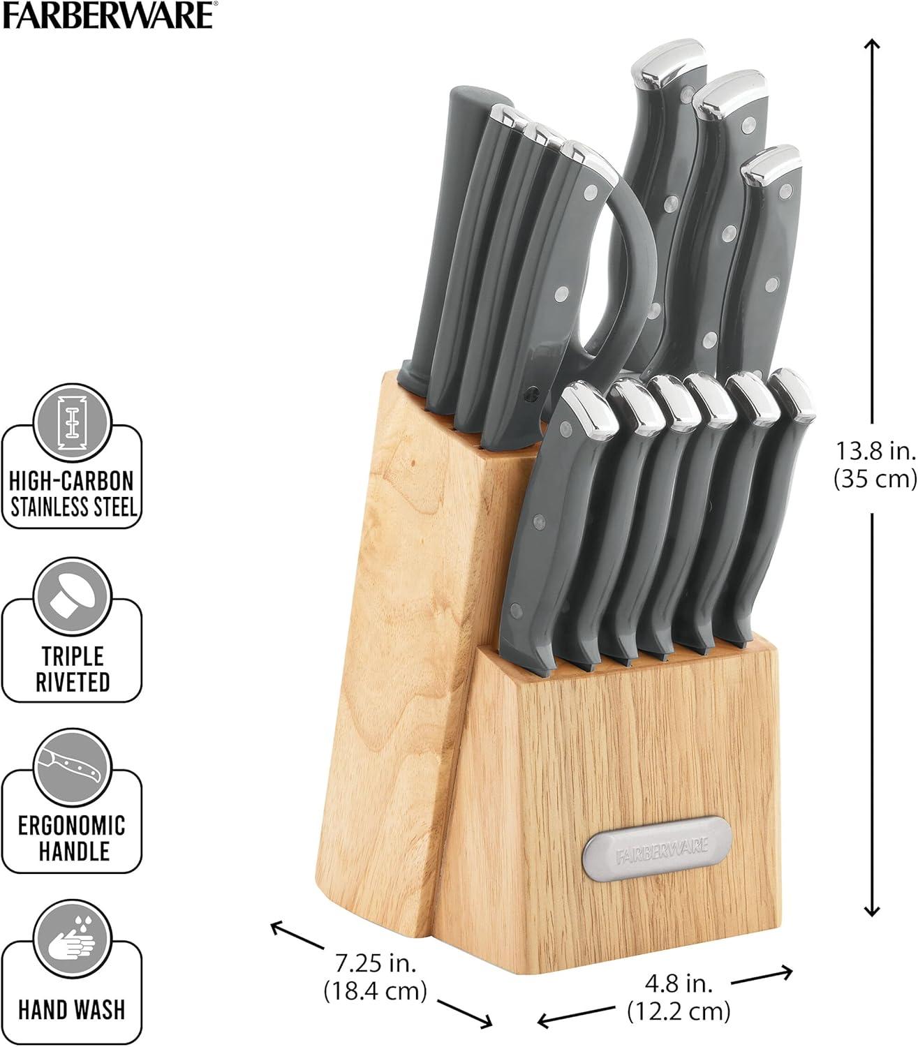 Farberware Farberware 15-Piece Triple Riveted Knife Block Set