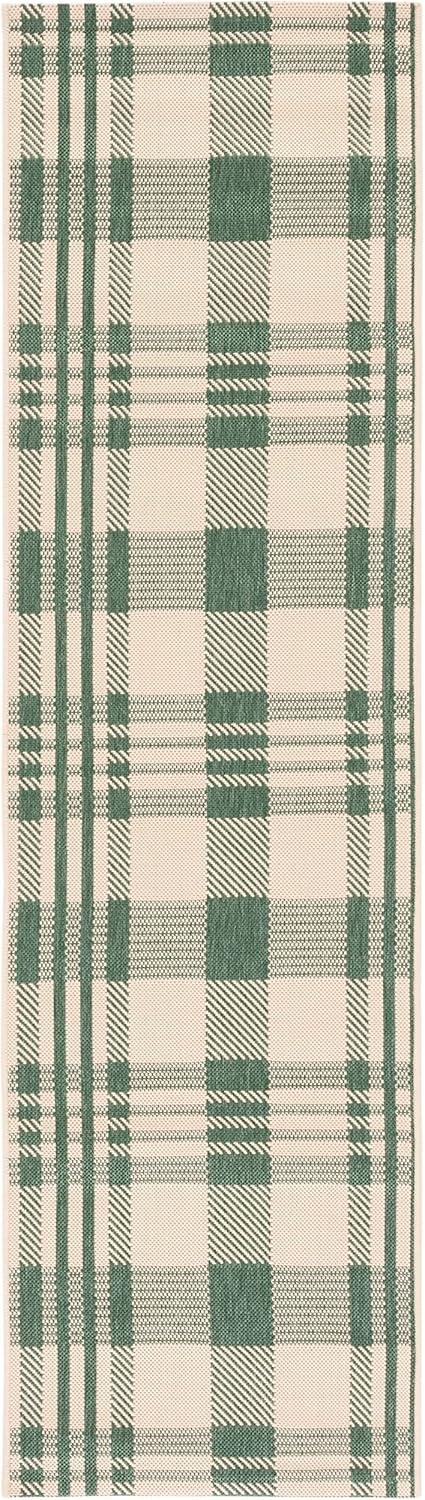 Courtyard CY6201 Power Loomed Indoor/Outdoor Runner Rug - Green/Beige - 2'3"x6'7" - Safavieh.