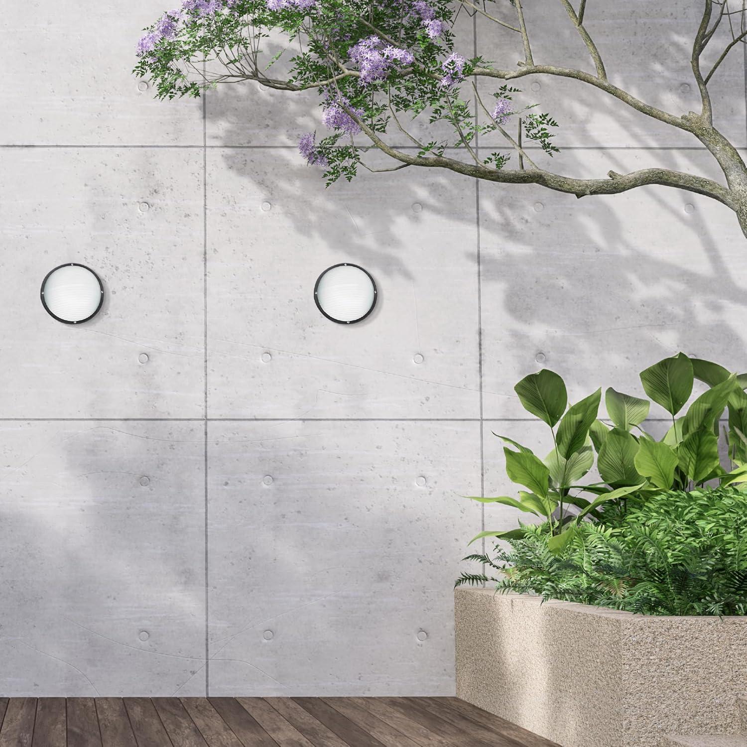 Bayside 1-Light Outdoor 5 in. Black Wall/Ceiling Fixture