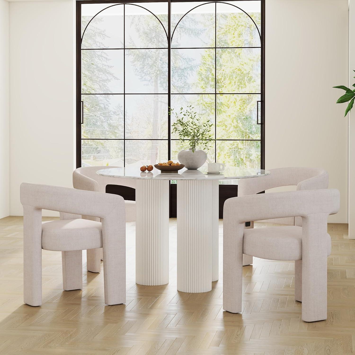 wahson office chair Modern Upholstered Barrel Dining Chairs (Set of 2)