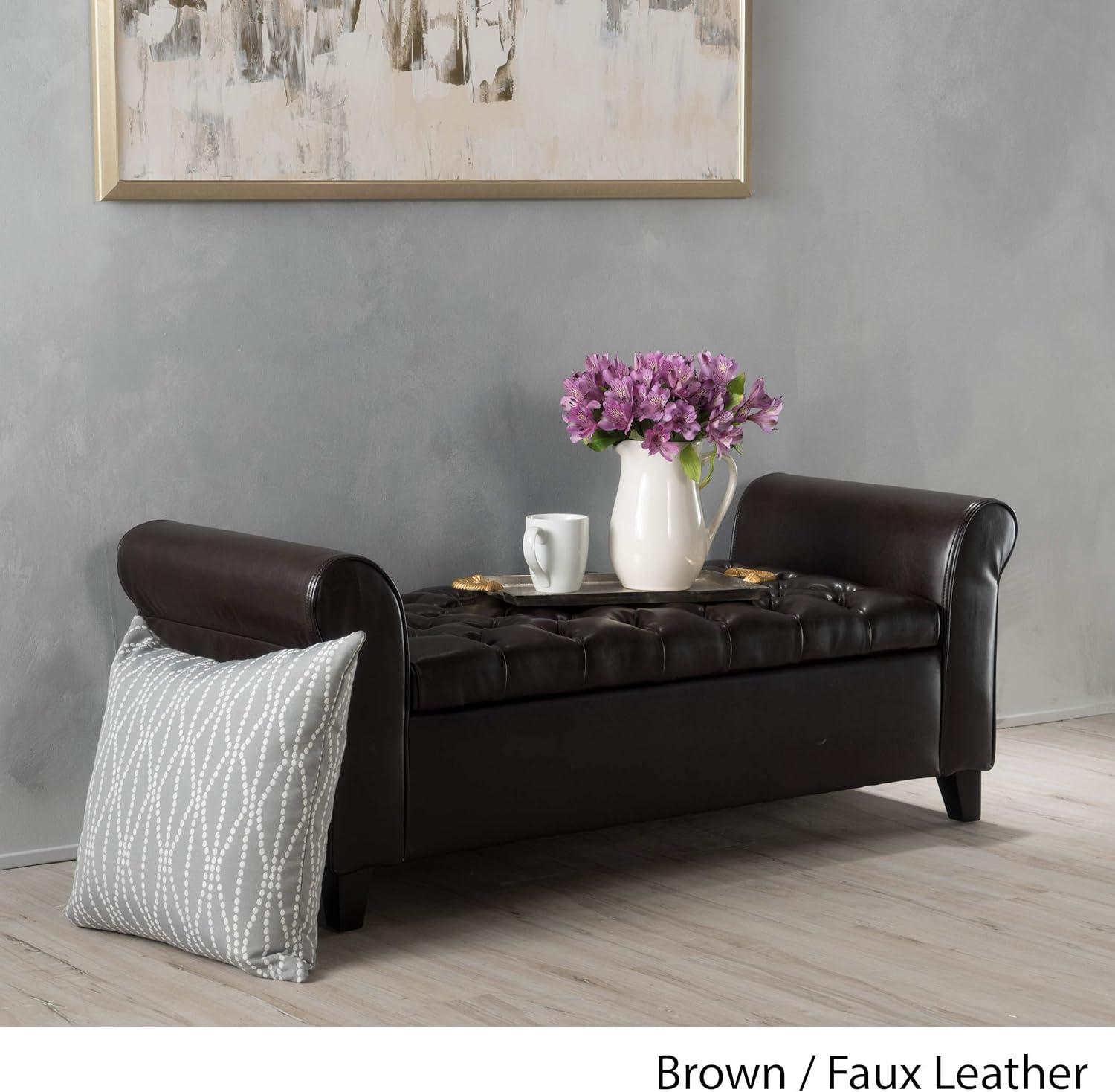 Storage Bench Brown Pu