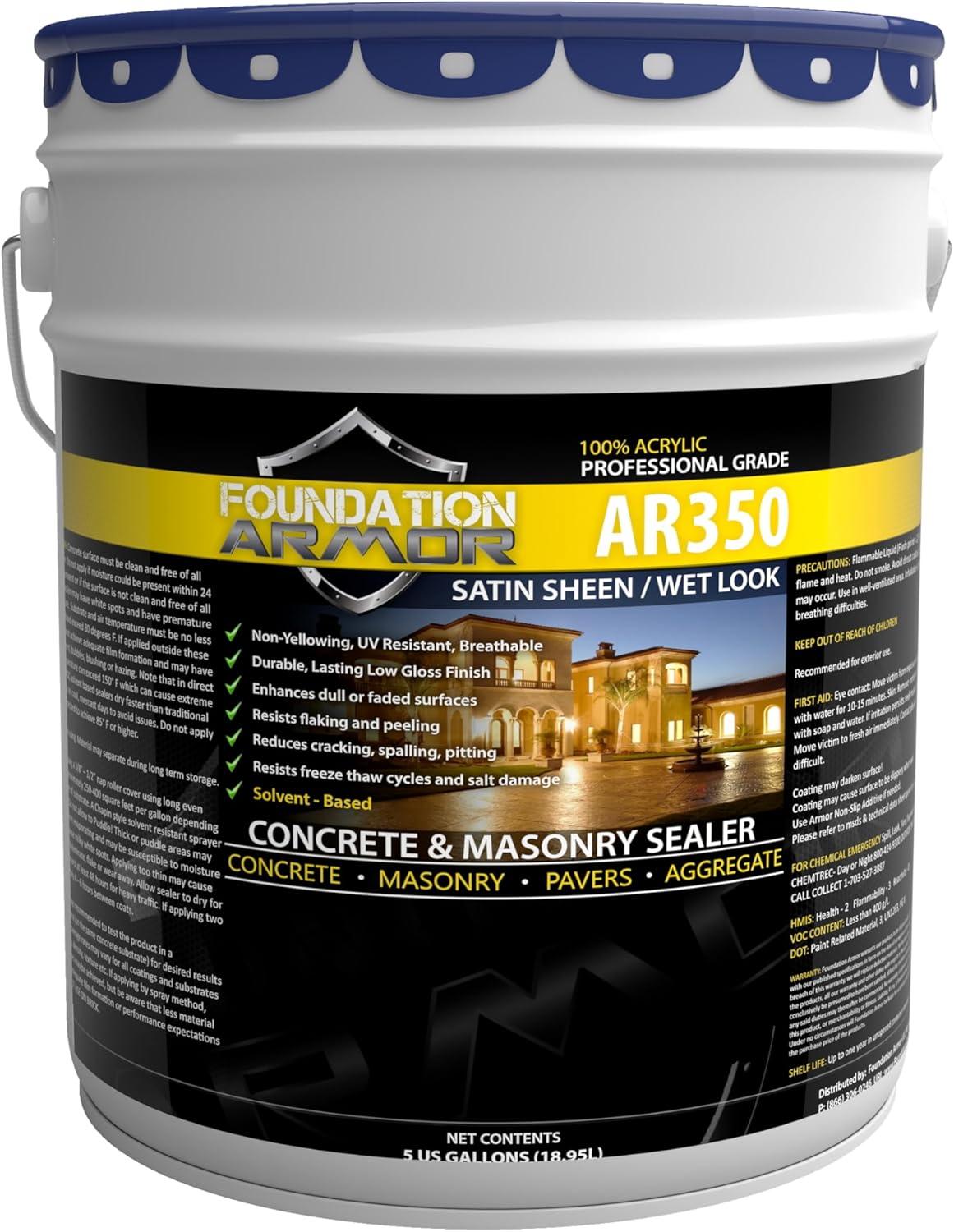 Foundation Armor 5-Gallon Clear Satin Sheen Concrete Sealer