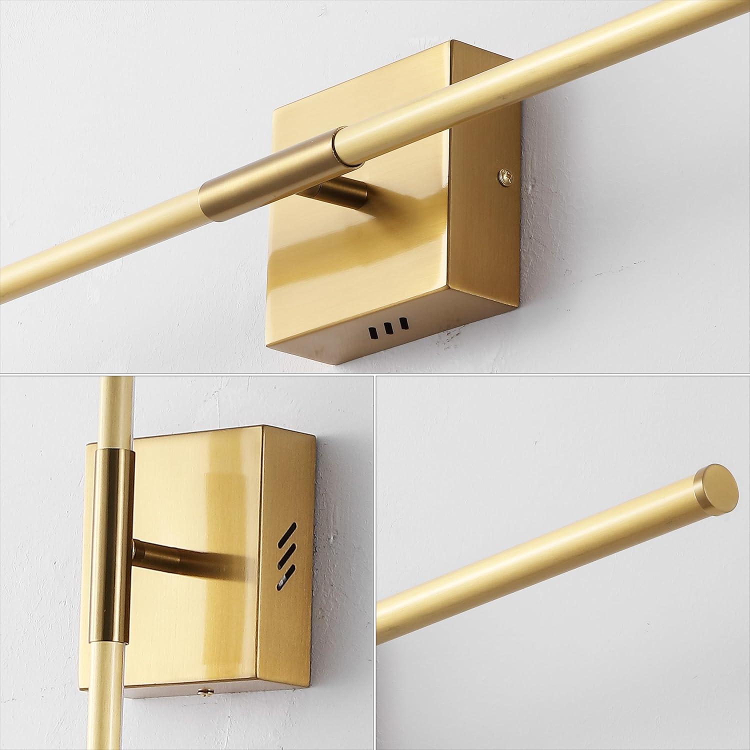 JONATHAN Y Makena 28" Modern Minimalist Dimmable Integrated LED Metal Wall Sconce, Brass Gold