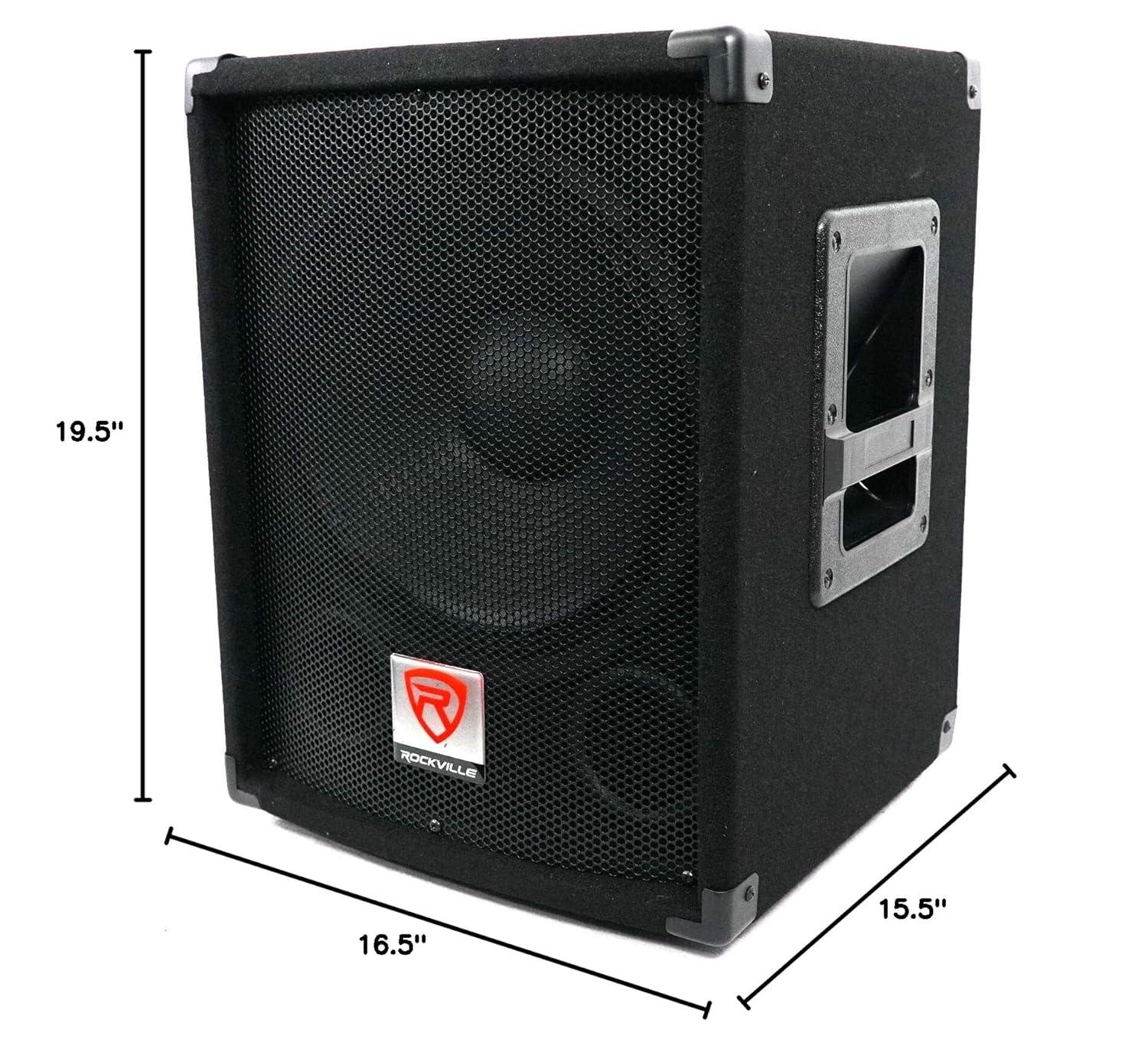 Rockville SBG1128 12" 600 Watt Passive Pro DJ Subwoofer, MDF Cabinet/Pole Mount