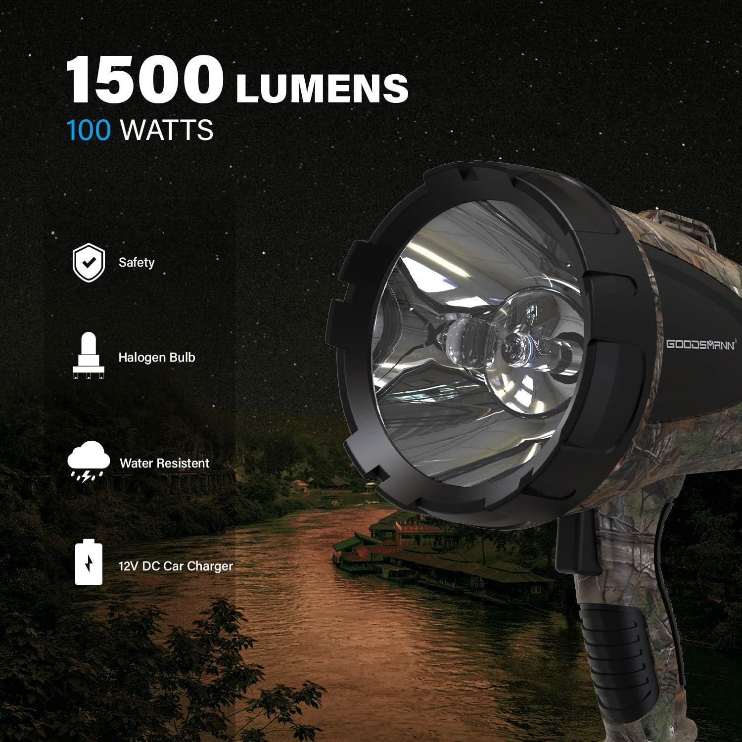 Camo 1500 Lumen Halogen Waterproof Tactical Spotlight