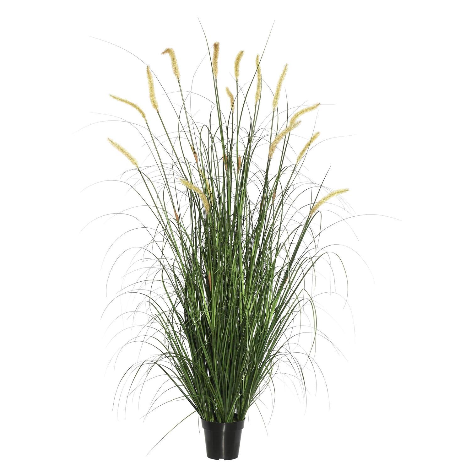 Vickerman 48" PVC Artificial Potted Green Foxtail Grass.