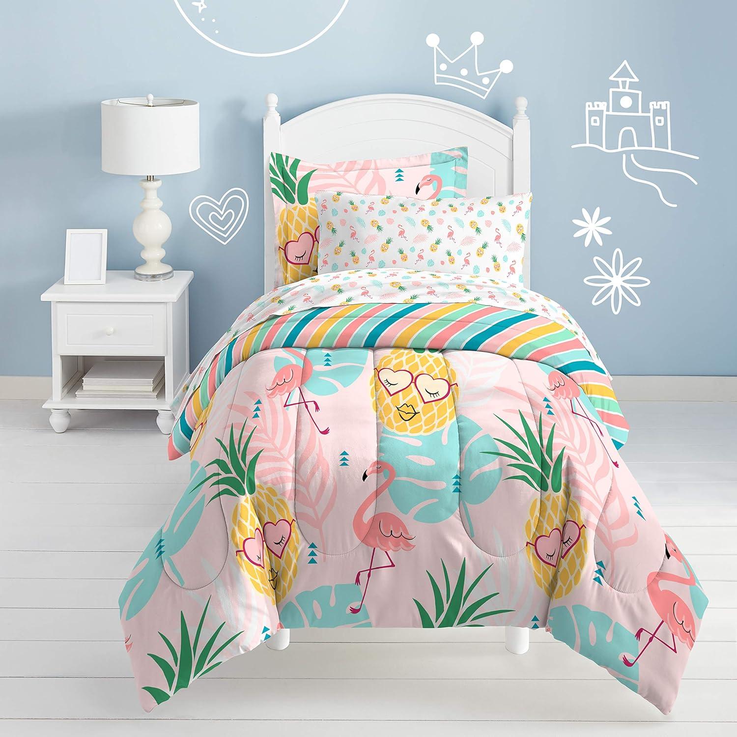 Dream Factory Pineapple Full Comforter Set Pink