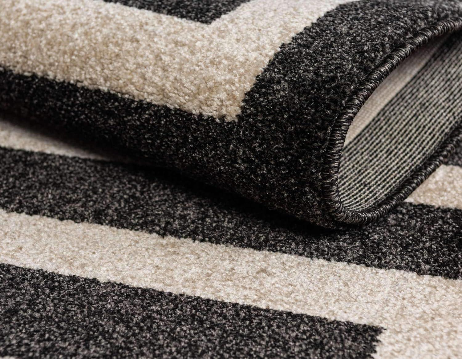 Unique Loom Athens Collection Area Rug - Greek Key (7' 1" x 10' Rectangle Black/Beige)
