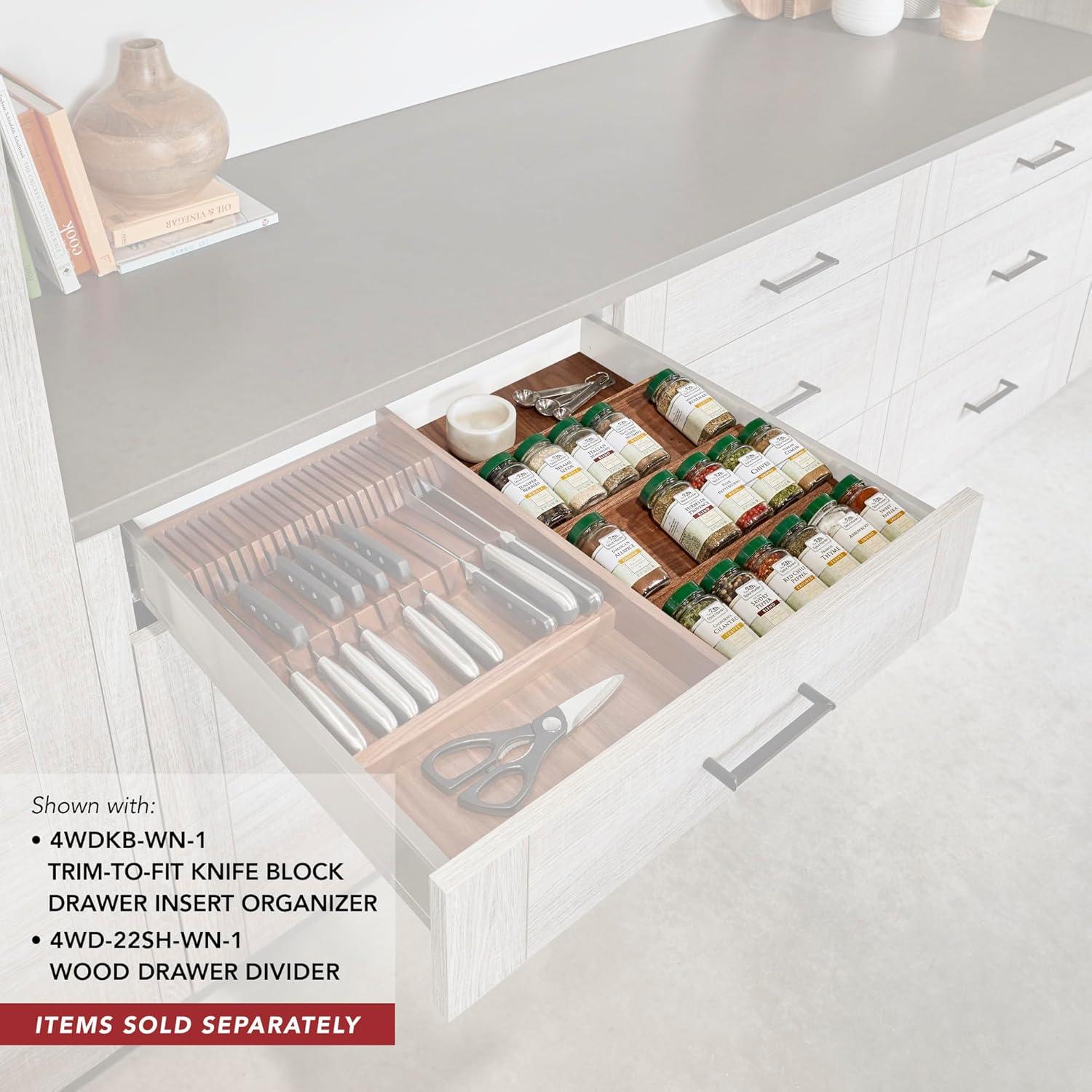 Rev-A-Shelf Rev-A-Shelf Walnut Trim To Fit Knife Block Drawer Insert Organizer