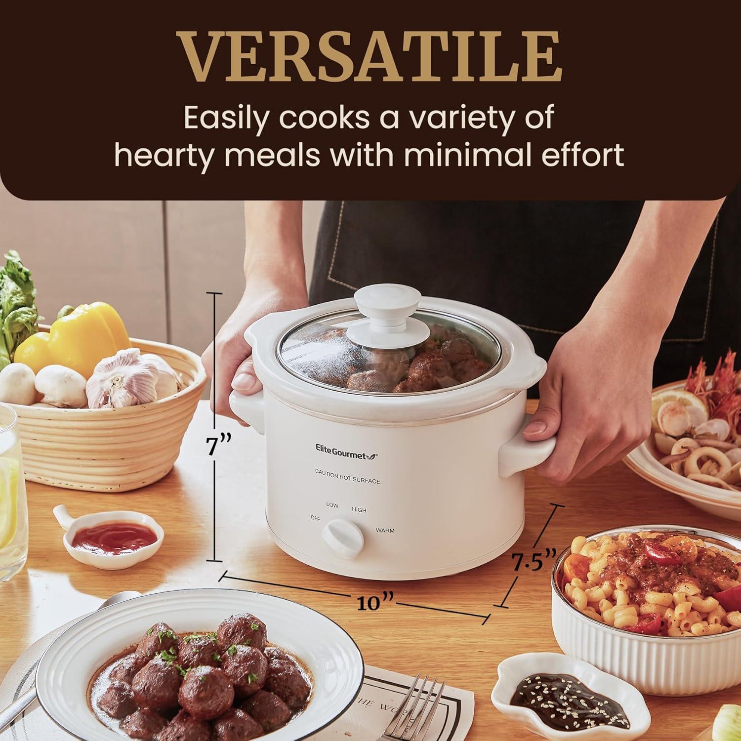 Elite Cuisine 1.5Qt. Mini Slow Cooker in Stainless Steel MST-250XW