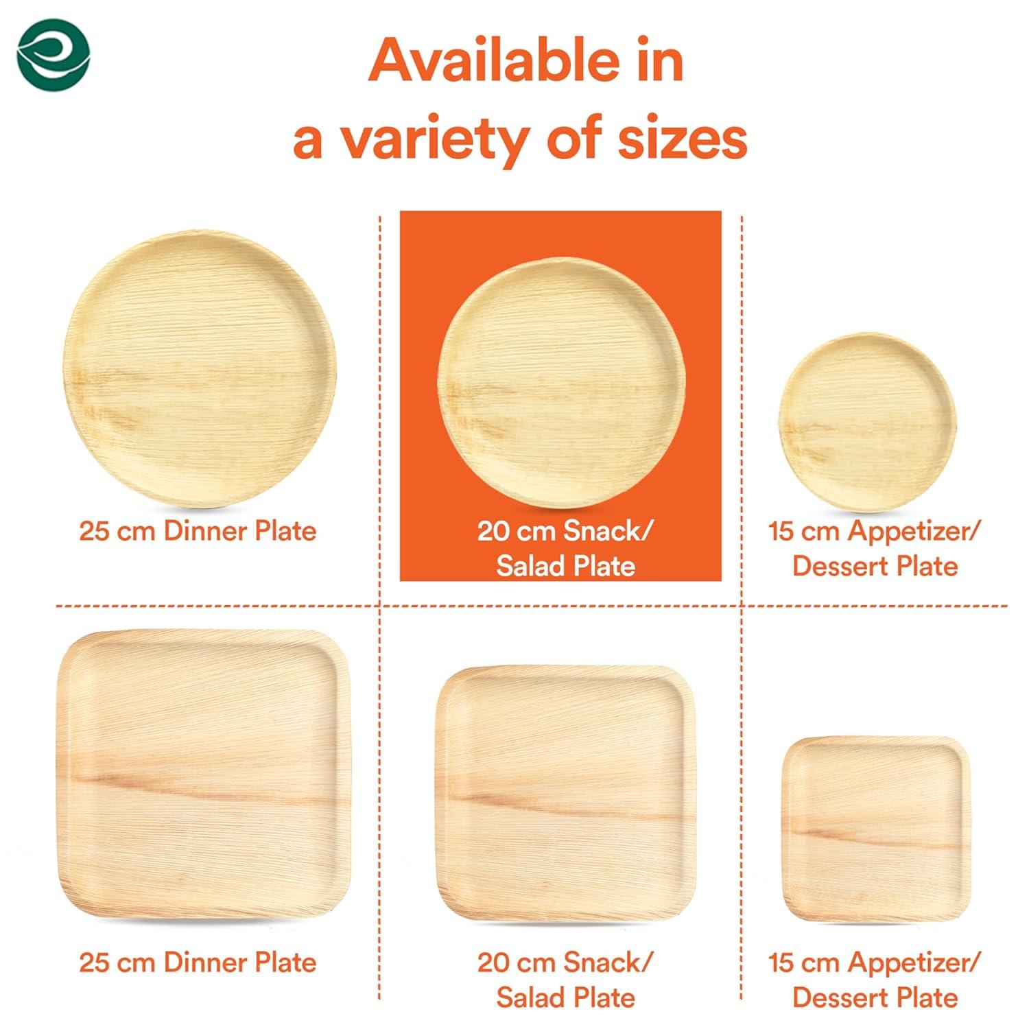 Ecosoul Home - Palm Leaf Plates 8 In Sqr - Case Of 8-20 Ct