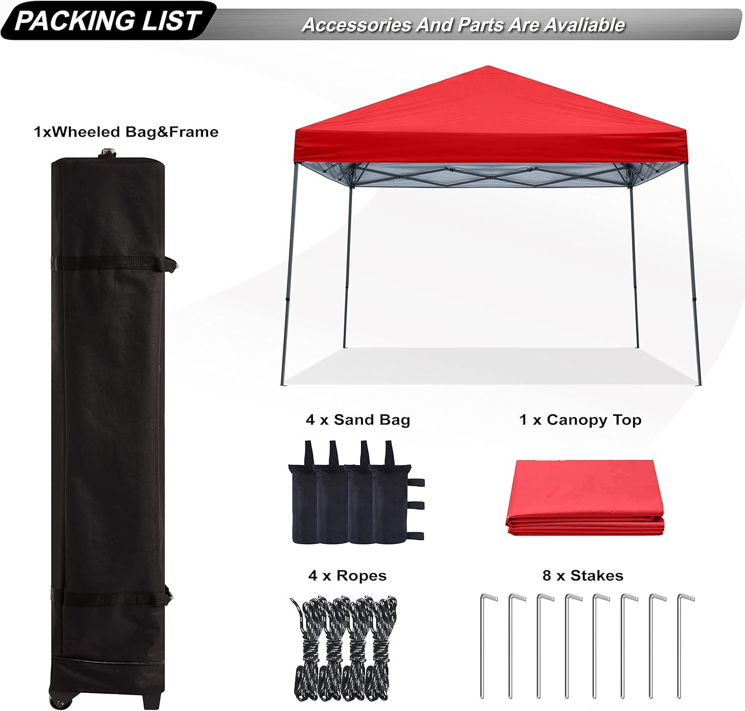 Red 10x10 Steel Frame Pop-Up Canopy Tent