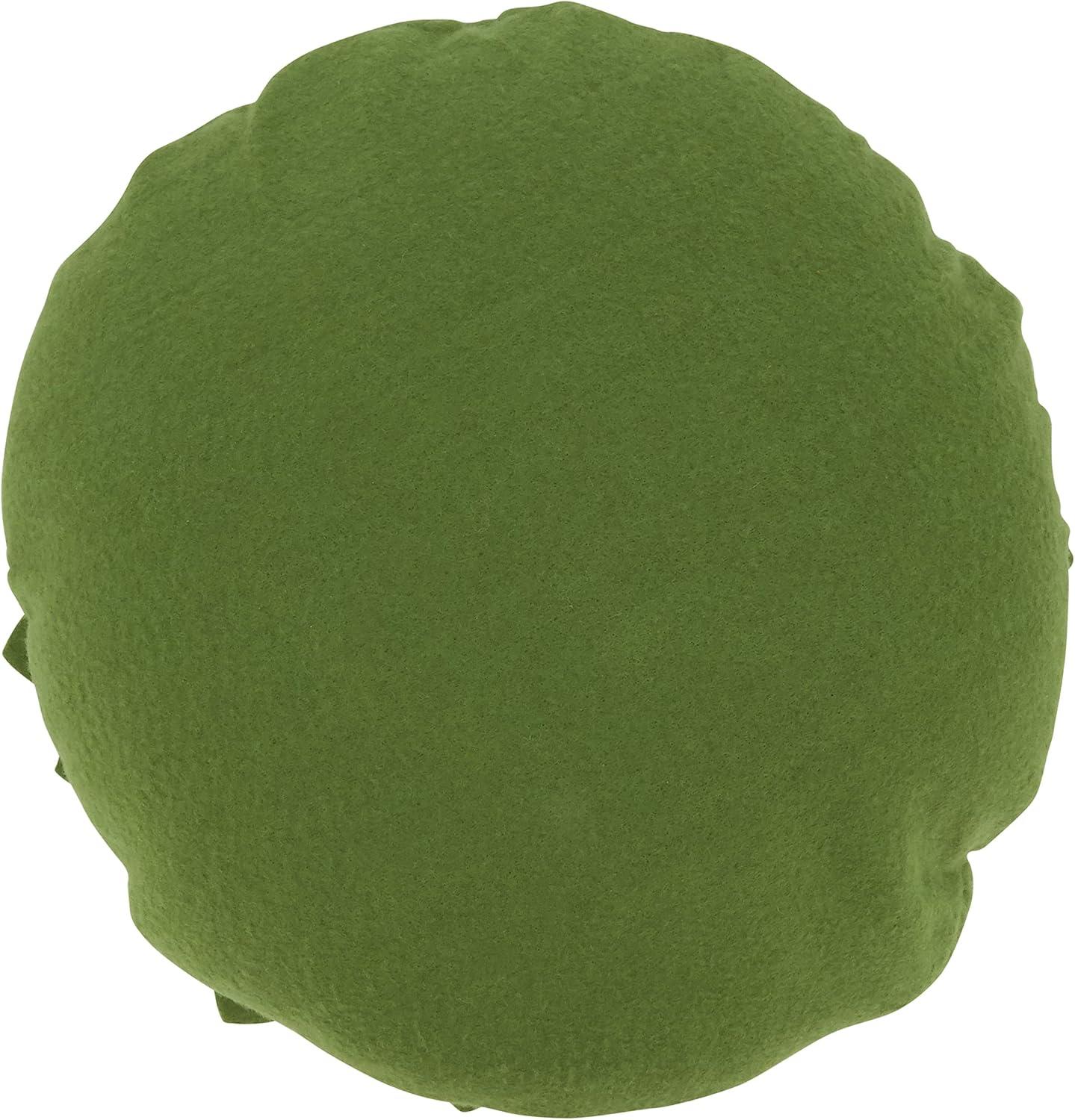 Green Round Felt Flower Throw Pillow