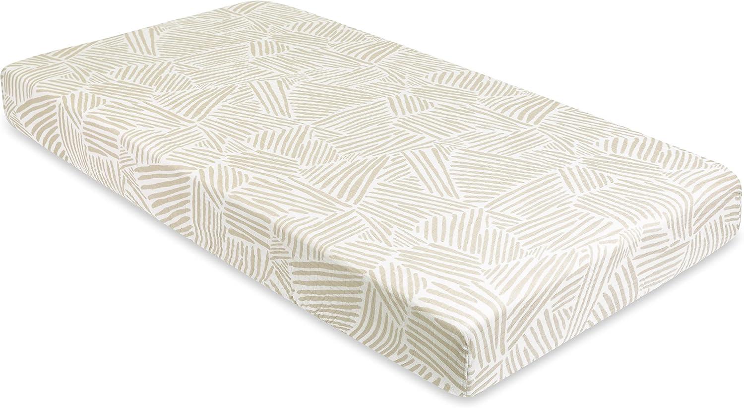 Oat Stripe Crib Sheet In Muslin Cotton