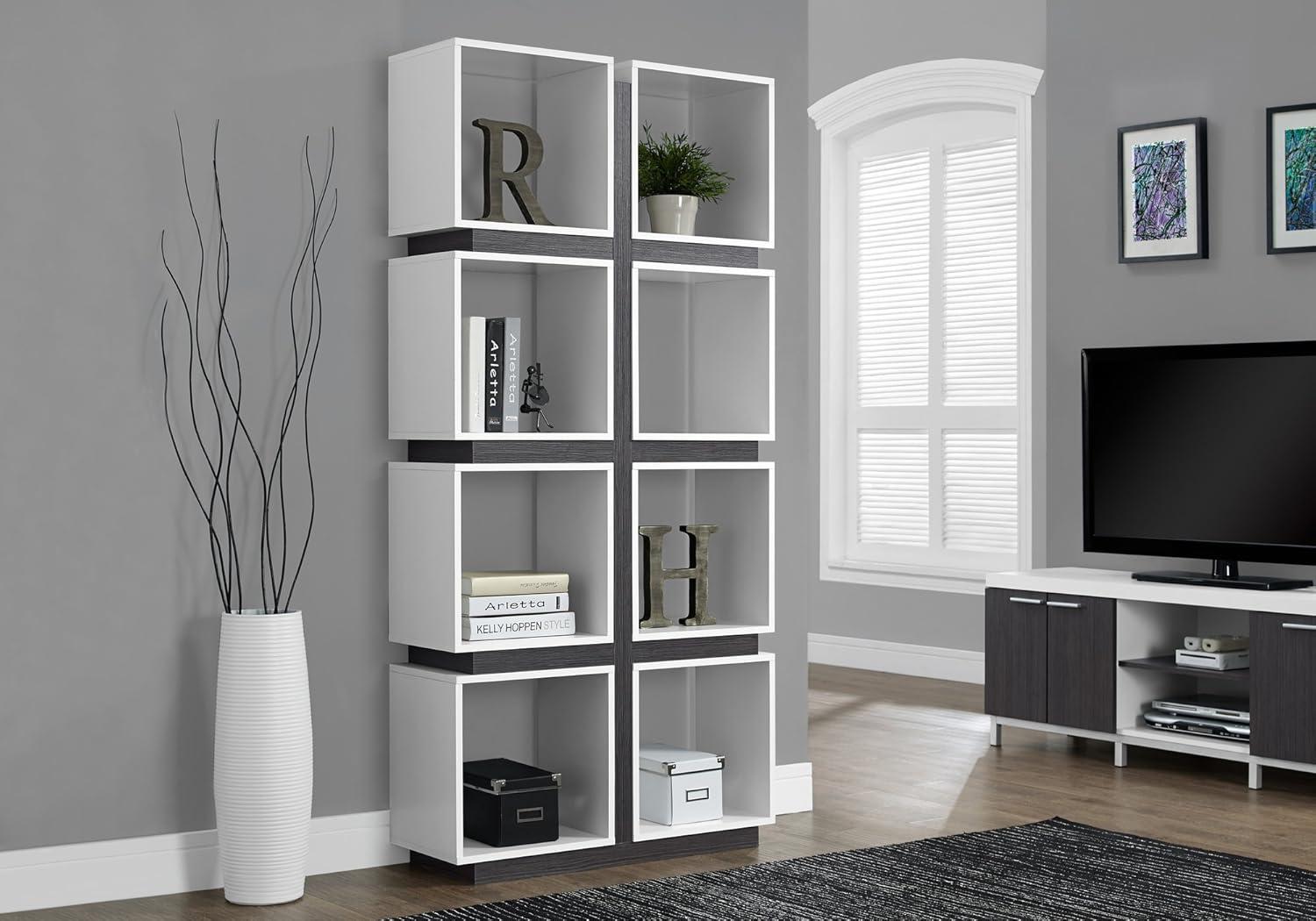 Bookcase - 71"H / White / Grey