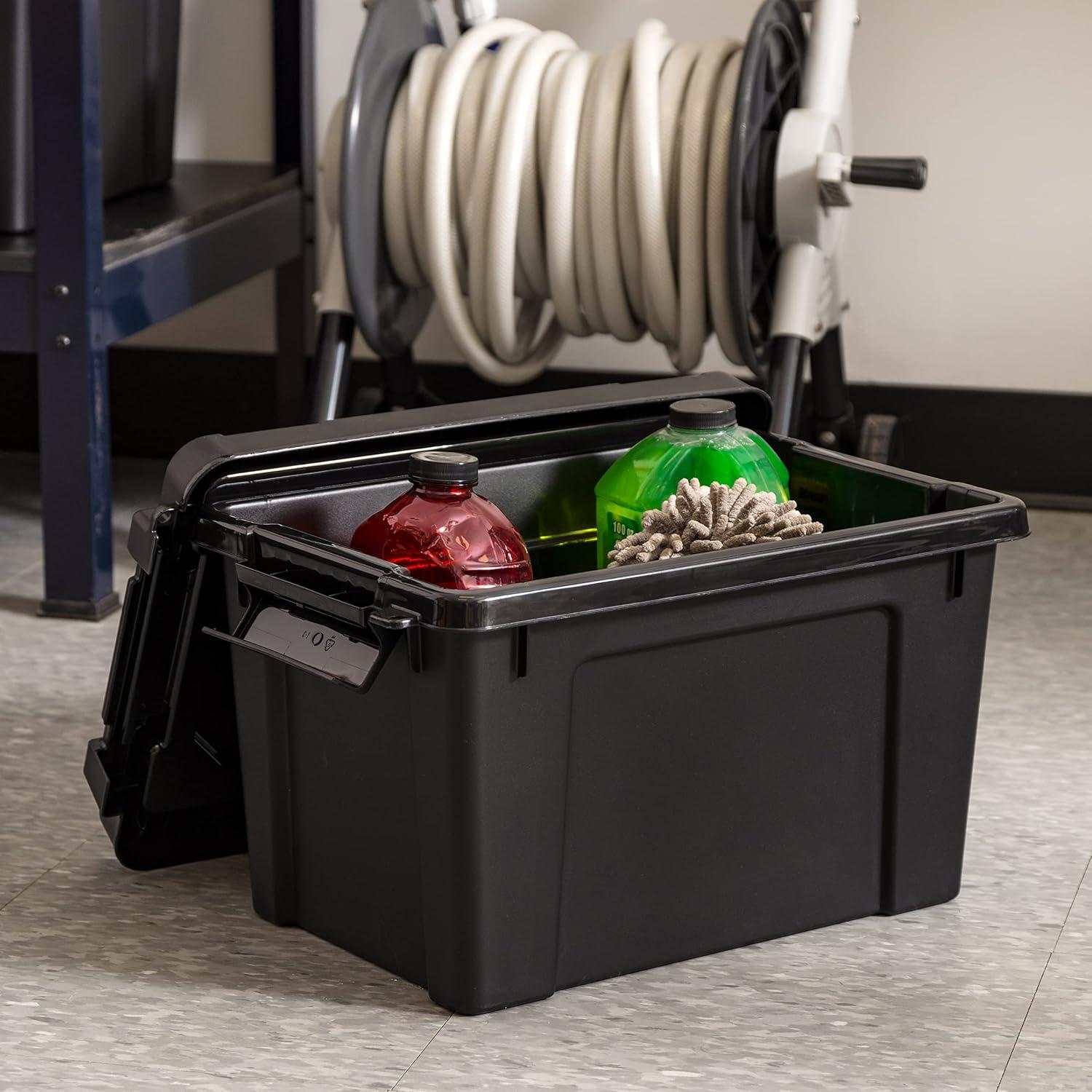 IRIS USA Lockable Heavy Duty Plastic Storage Bins Container with Lids and Secure Latching Buckles