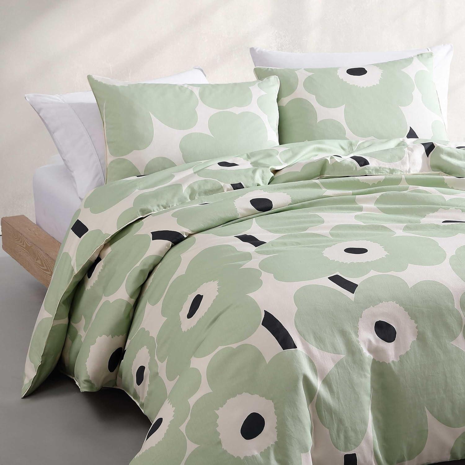 Marimekko Unikko Green/White Organic Cotton Duvet Cover Set