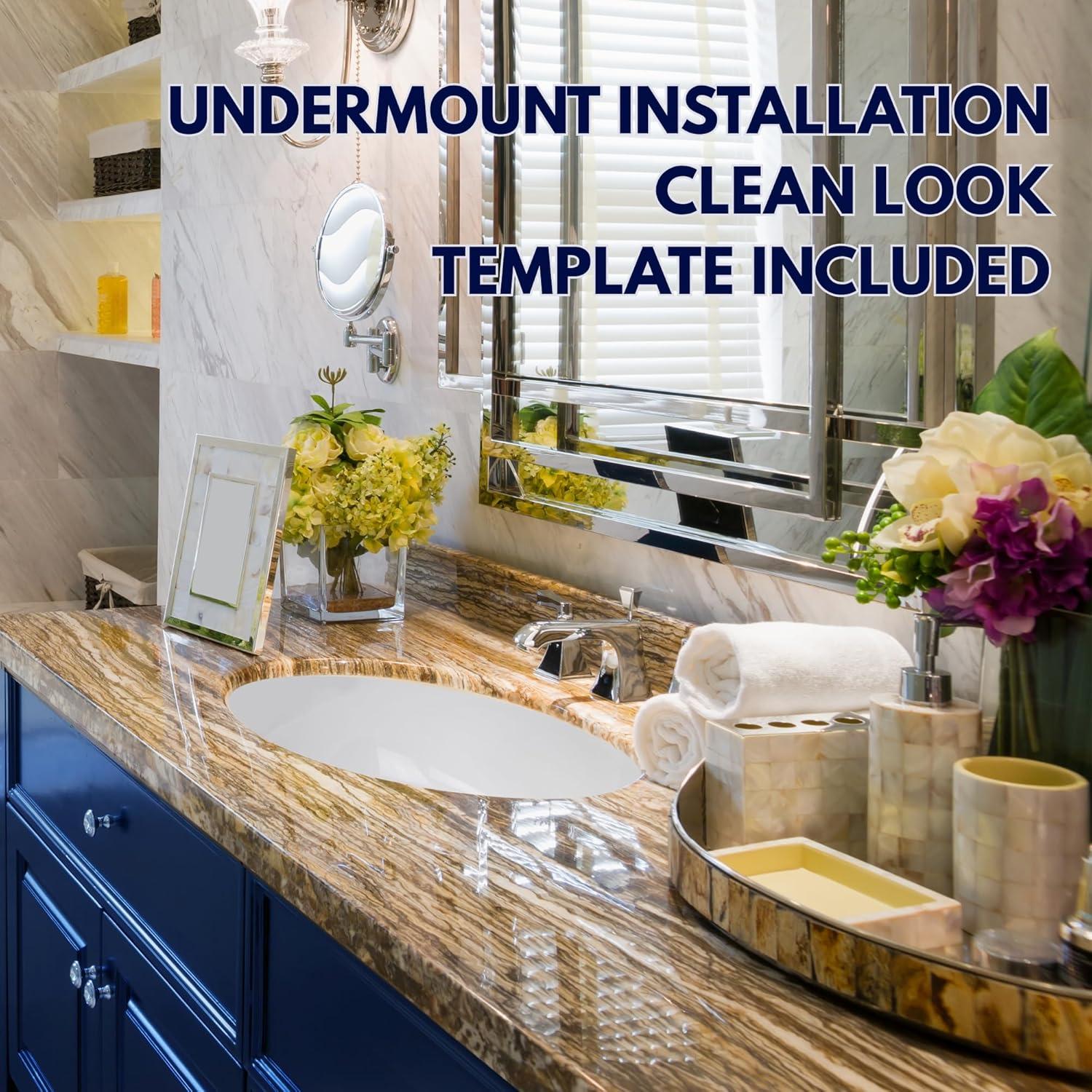 Nantucket Sinks Great Point 13.75'' Vitreous China Oval Bathroom Sink with Overflow