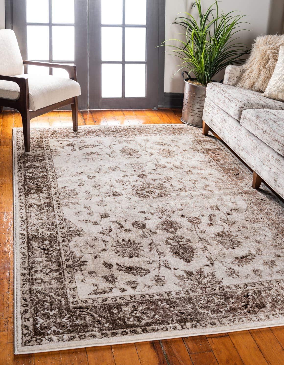 Unique Loom Rushmore Collection Area Rug - Lincoln (7' 1" x 10' Rectangle, Cream/ Beige)