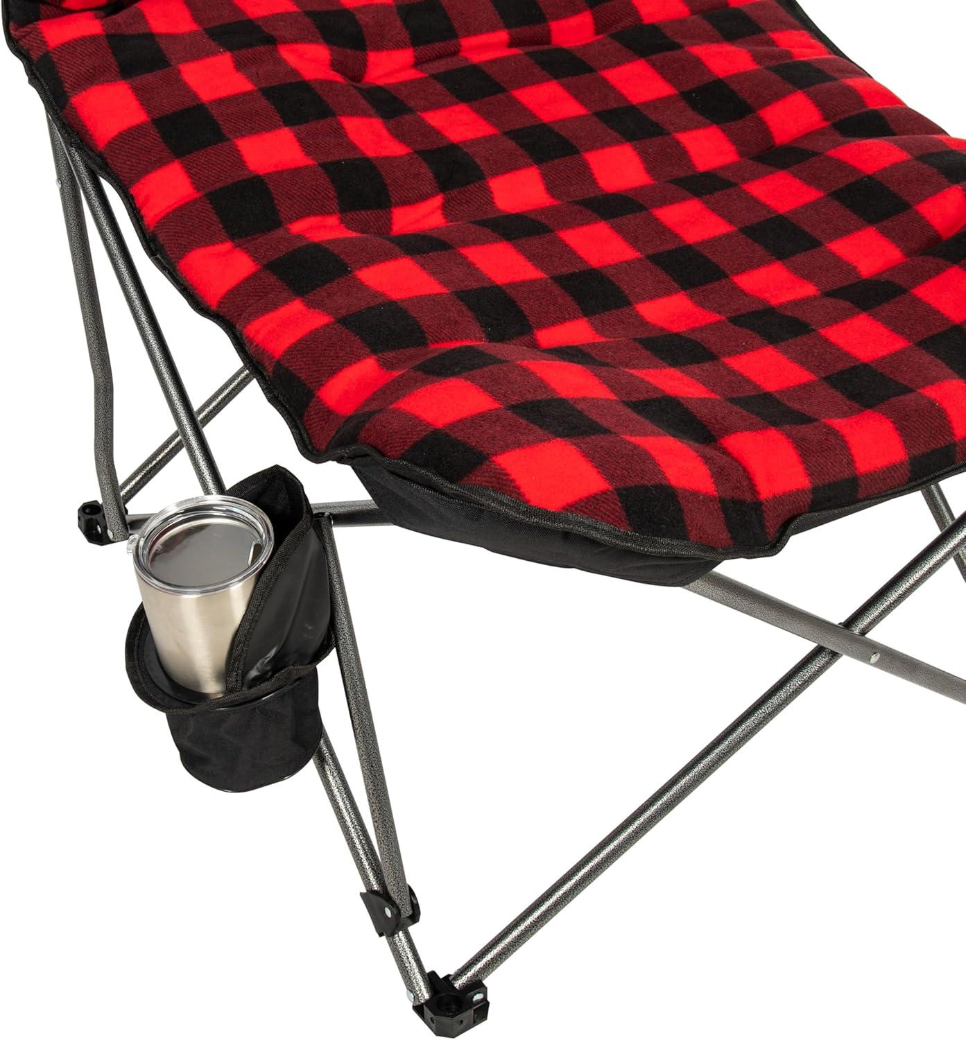 Camp & Go Portable Camping Chair with Retractable Cup Holder, Multicolor Stiped