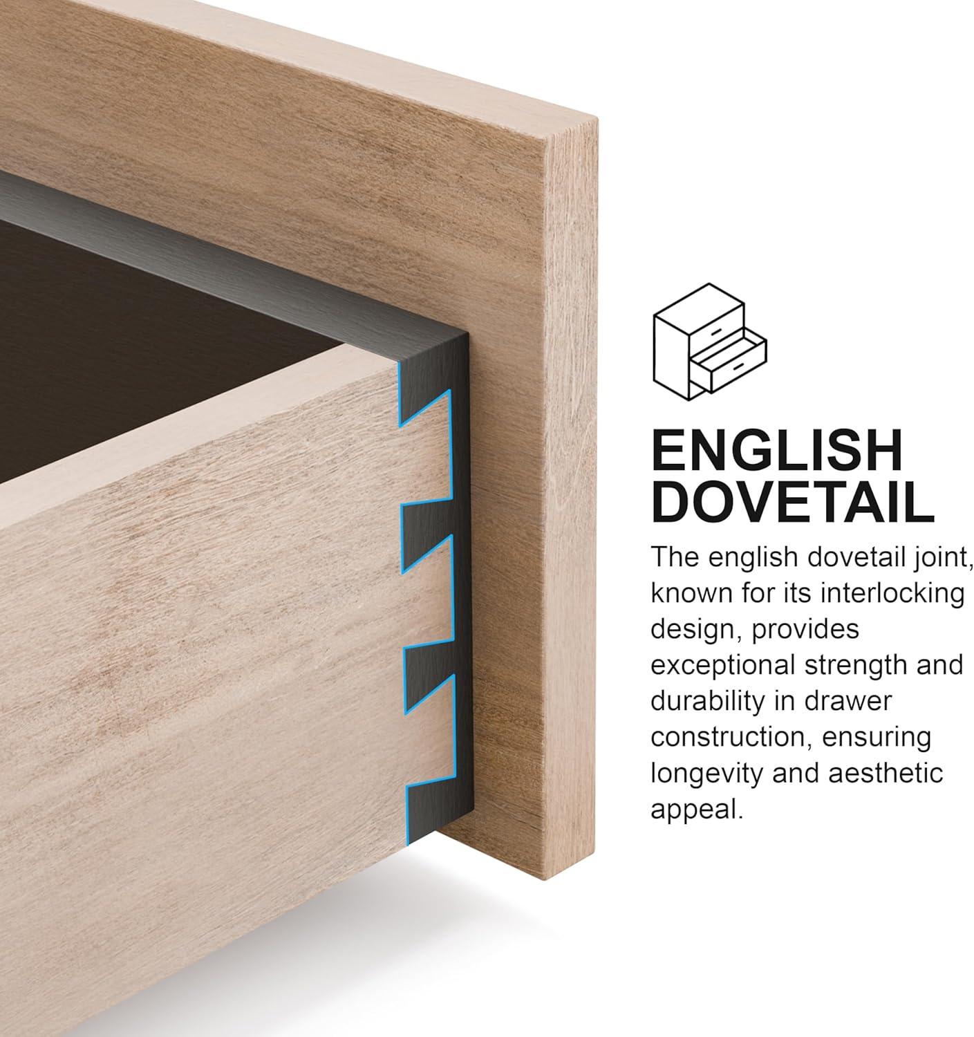 Furniture of America Tissen Modern Solid Wood 5-Piece Queen Bedroom Set with USB Ports, Reeded Panels, Curved Edges and Beveled Mirror, Box Spring Needed, Natural