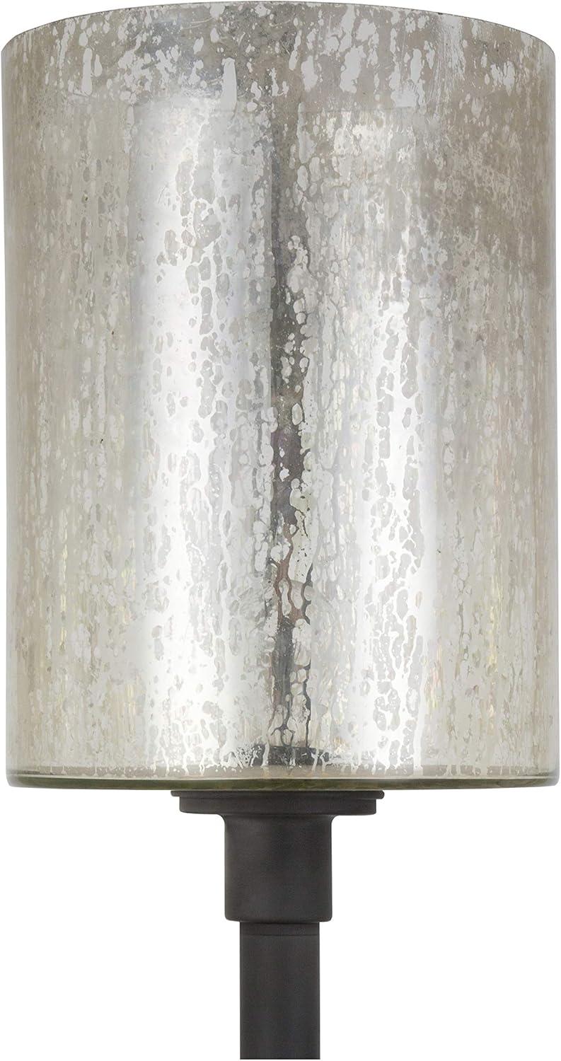 Numit 68.75" Tall Floor Lamp with Glass Shade in Brass/Mercury Glass