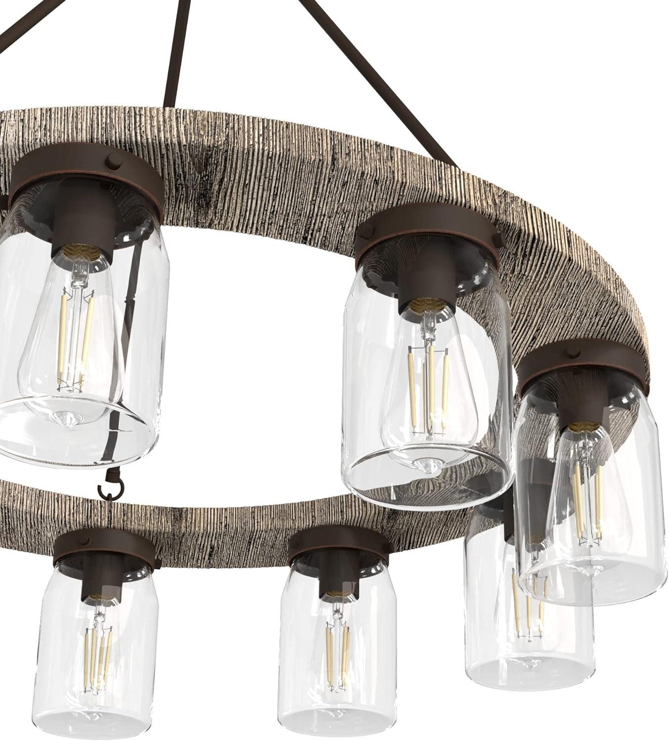 Devon Park Onyx Bengal 9-Light Bronze Wagon Wheel Chandelier