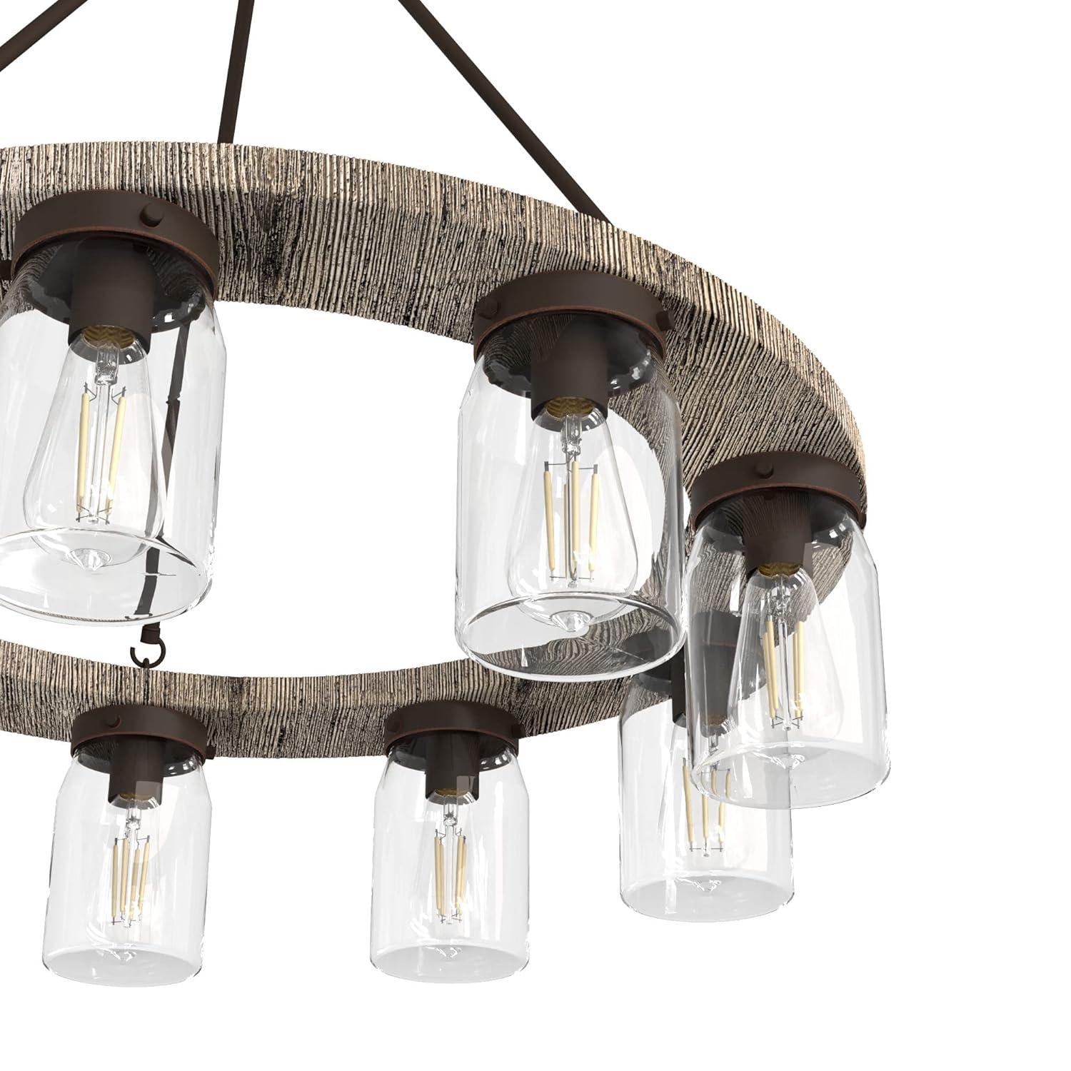 Devon Park Onyx Bengal 9-Light Bronze Wagon Wheel Chandelier