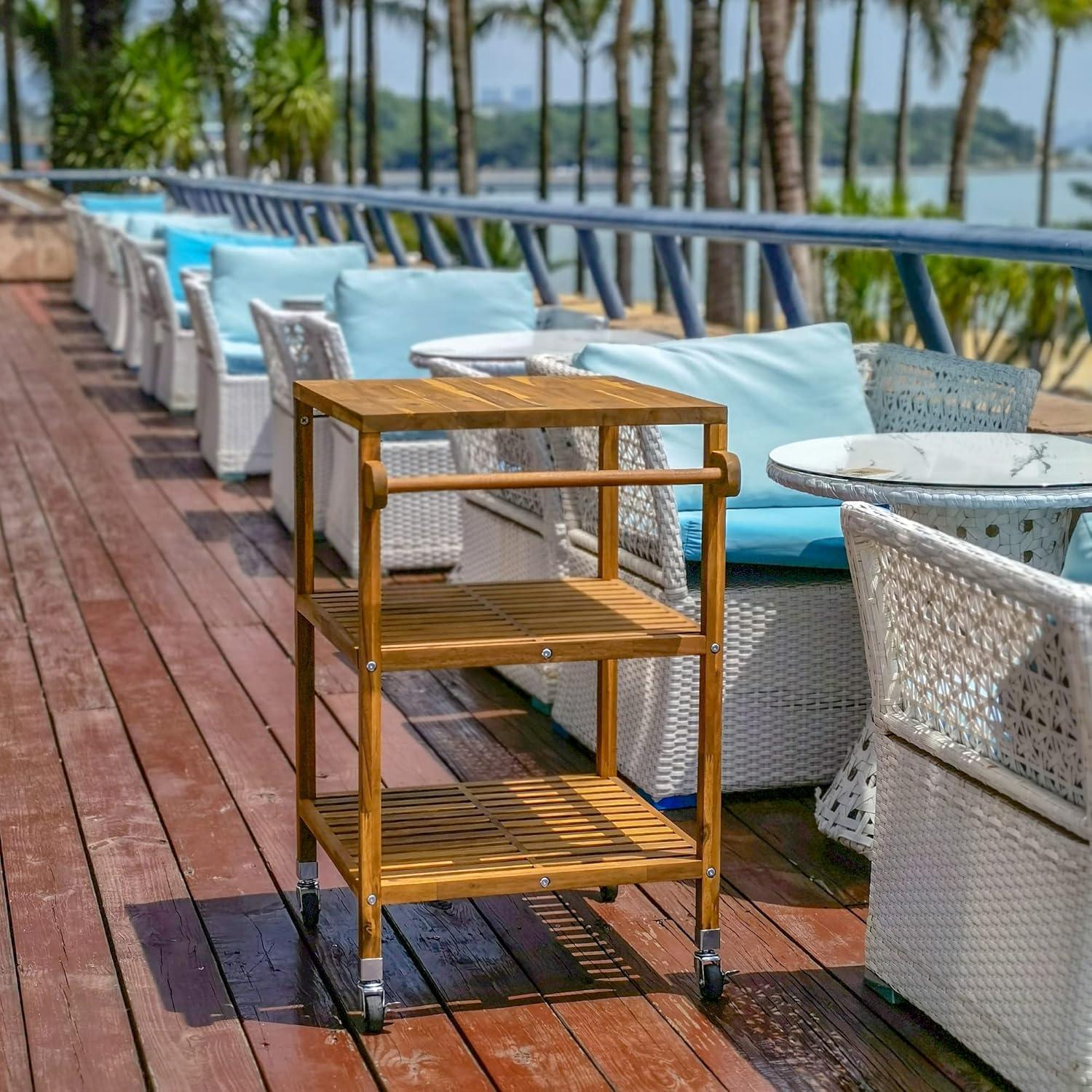 Solid Wood Bar Cart