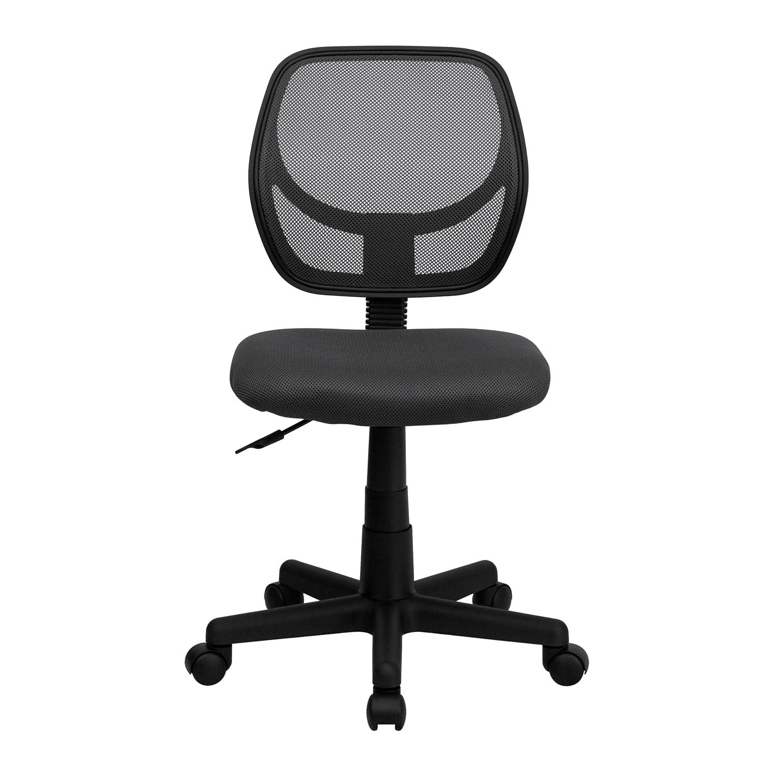 Flash Furniture Low Back Gray Mesh Swivel Task Office Chair with Curved Square Back